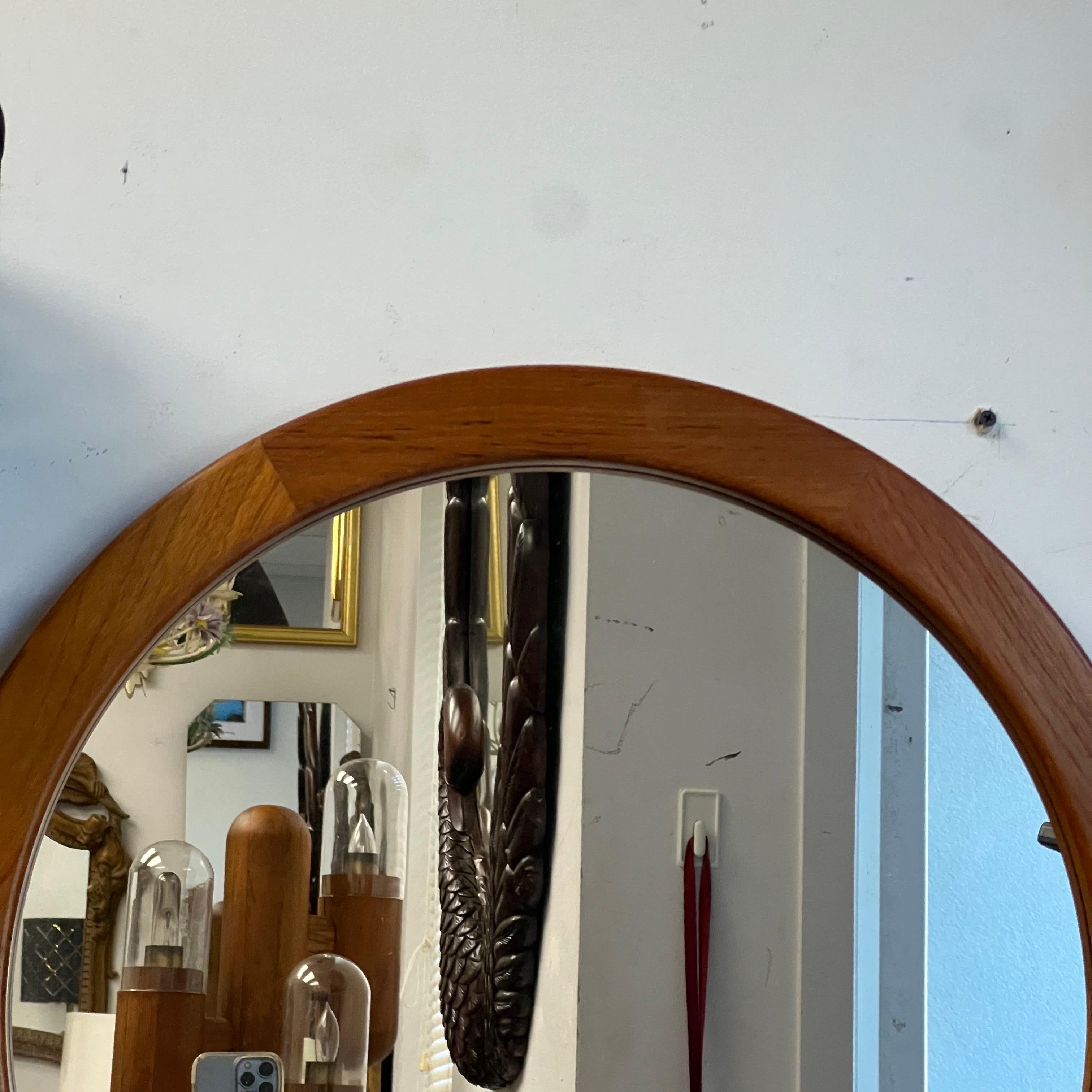 Large Danish Teak Mirror by Pedersen & Hansen, Viby J In Good Condition For Sale In Charleston, SC