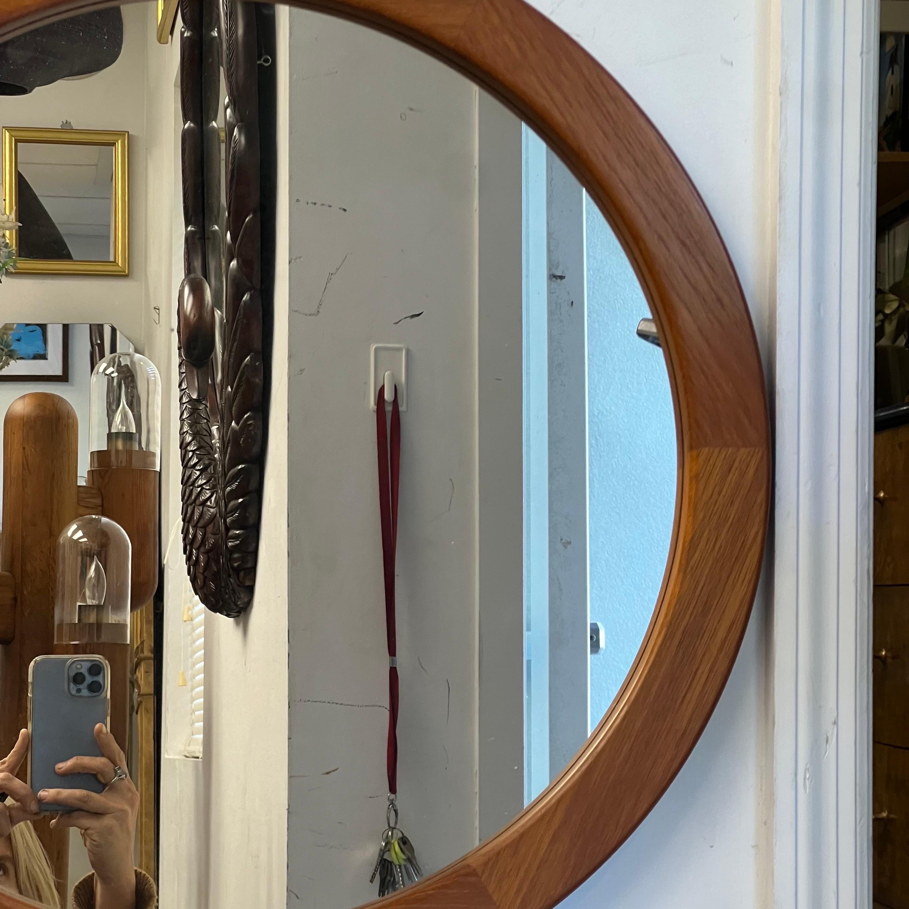 20th Century Large Danish Teak Mirror by Pedersen & Hansen, Viby J For Sale