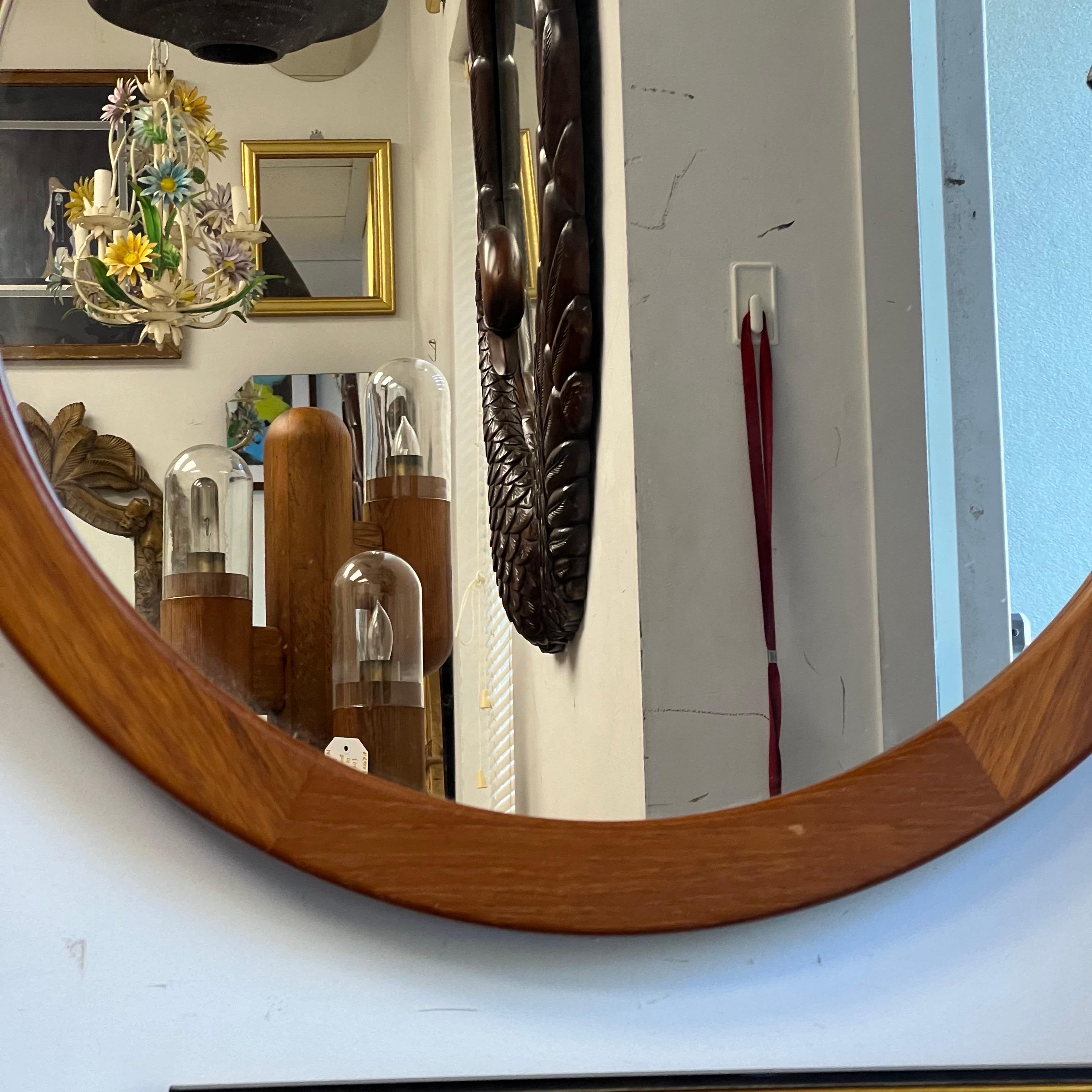 Large Danish Teak Mirror by Pedersen & Hansen, Viby J For Sale 1