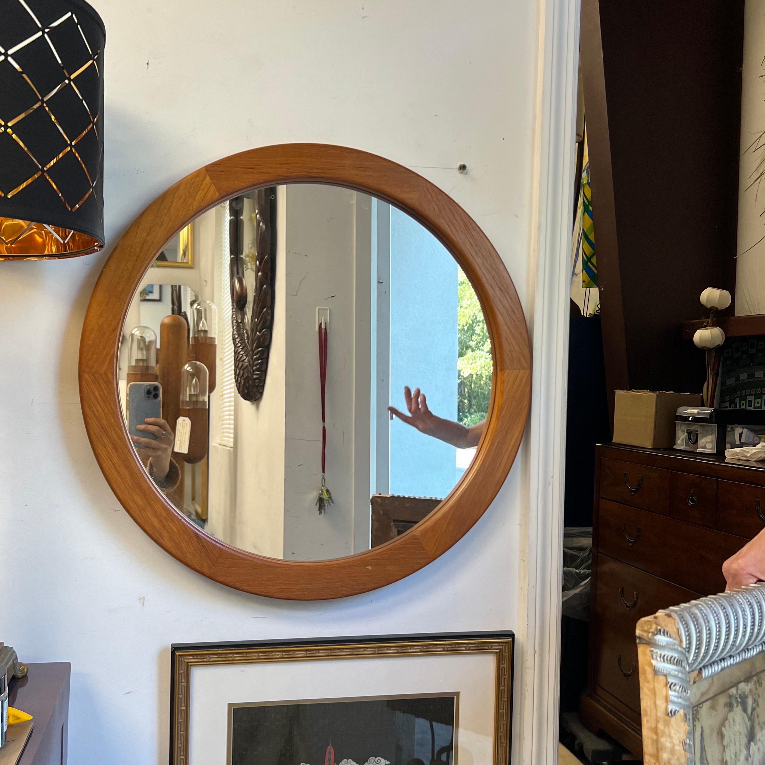 Large Danish Teak Mirror by Pedersen & Hansen, Viby J For Sale 4