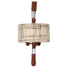 Large Danish Teak Pendant Lamp with Counterweight by Domus 1960s