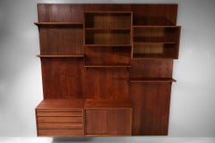 Grande libreria a muro in teak danese di Poul Cadovius, F139