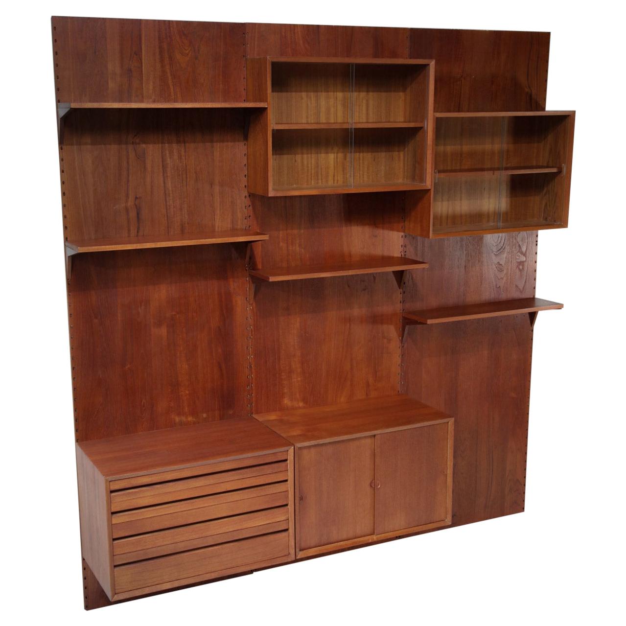 Large Danish Teak Wall Bookcase by Poul Cadovius, F139 For Sale