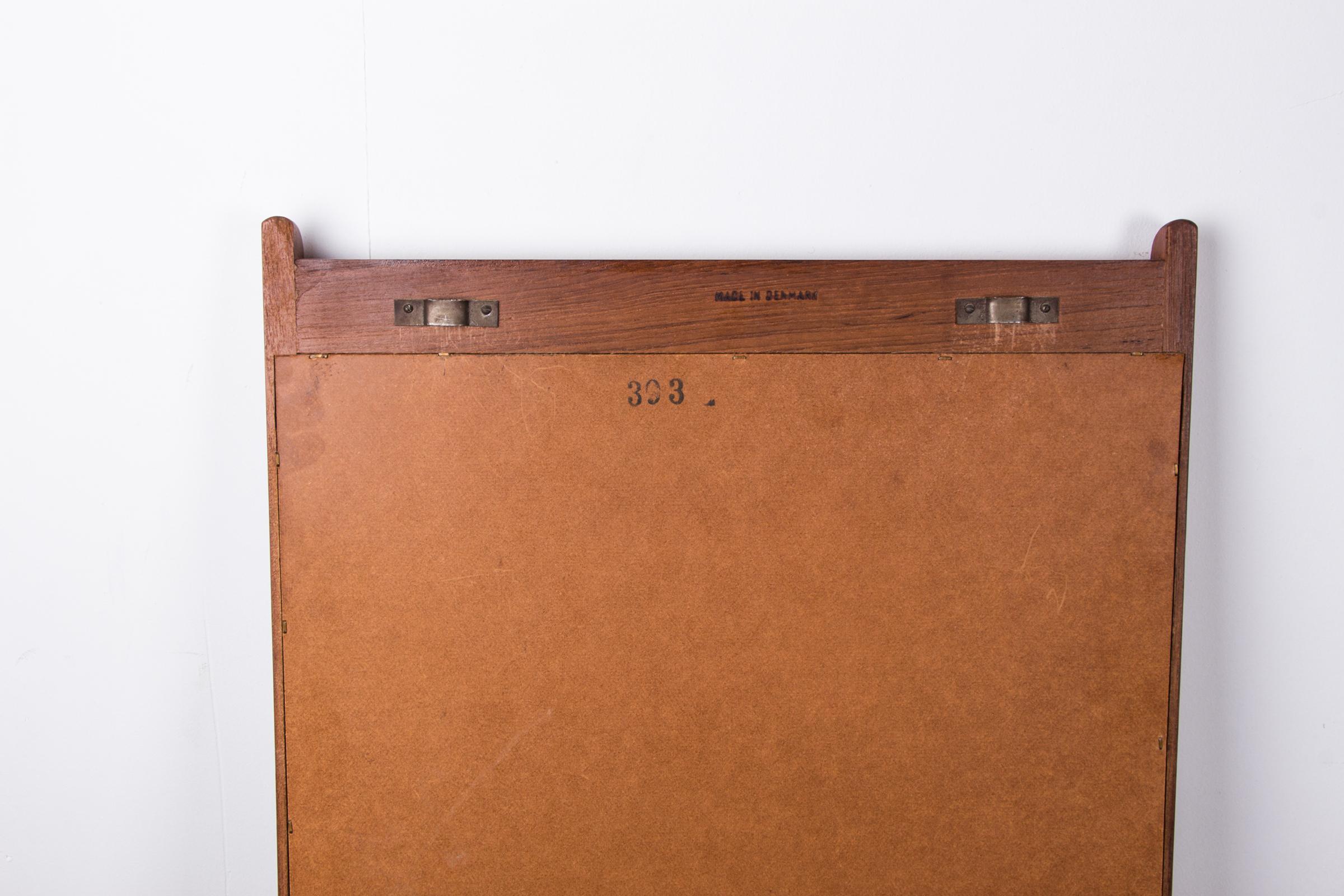 Grande specchio da parete danese in teak di Pedersen & Hansen 1960. in vendita 7