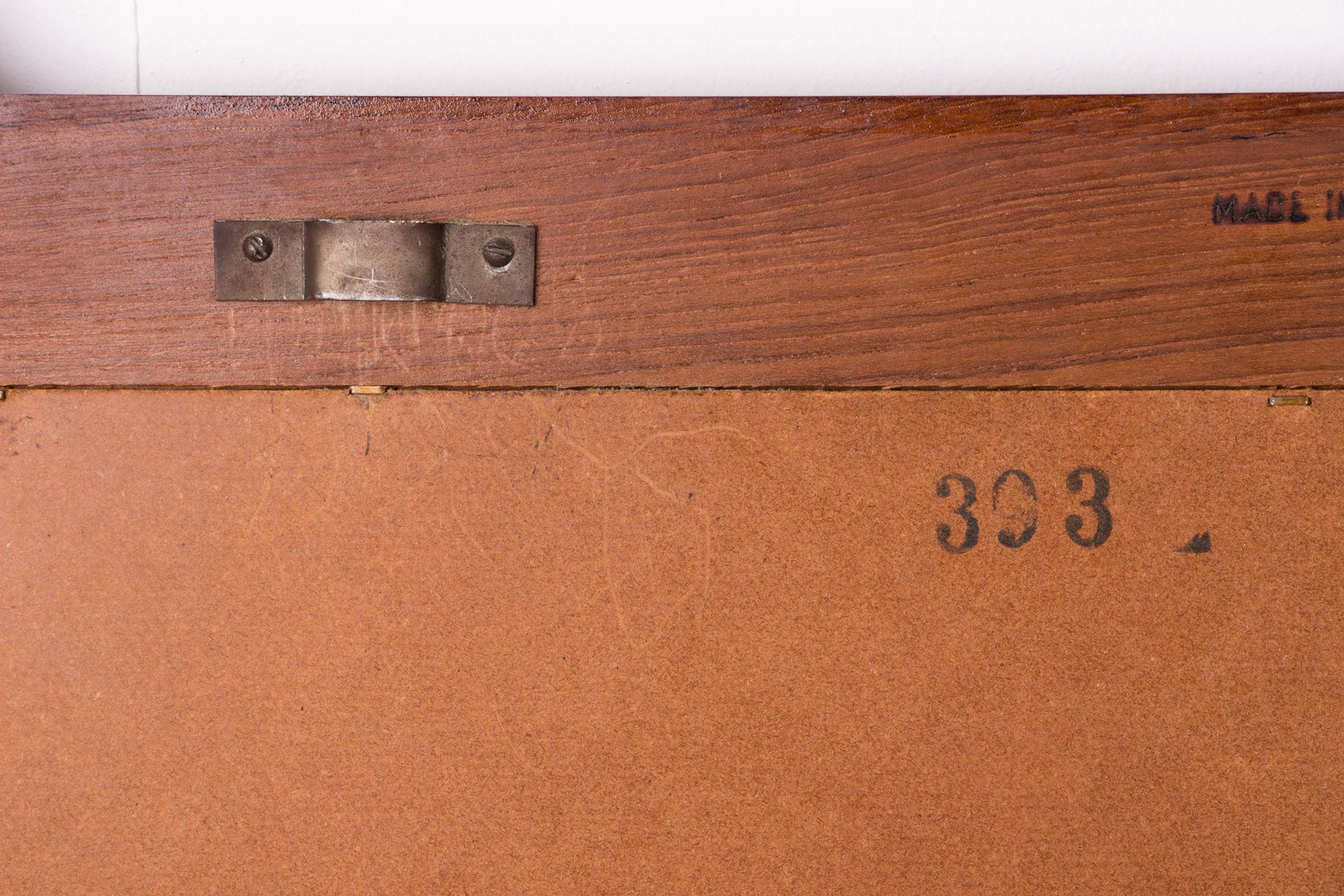 Grande specchio da parete danese in teak di Pedersen & Hansen 1960. in vendita 9