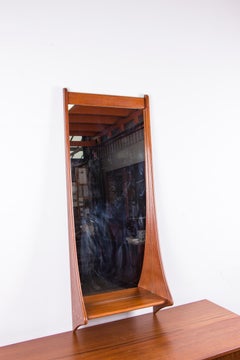 Large Danish Teak wall mirror by Pedersen and Hansen 1960.