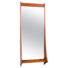Large Danish teak wall mirror by Pedersen and Hansen 1960.