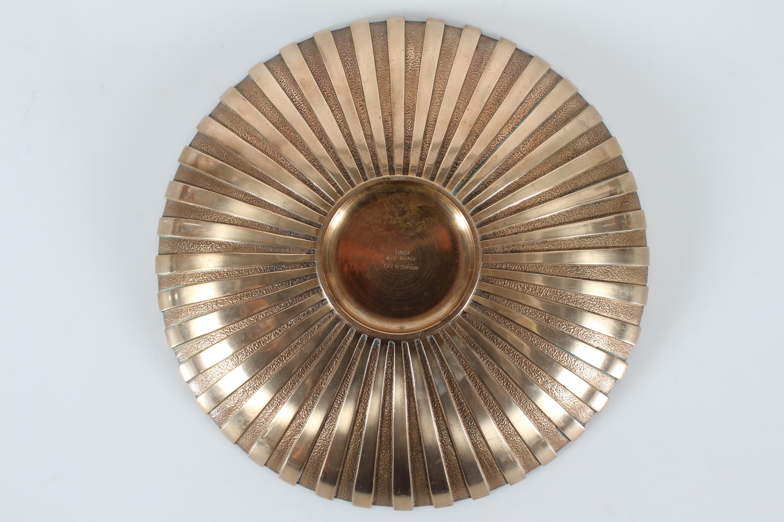 Large Danish Tinos Art Deco Bronze Dish with Verdigris Patina Denmark 1940s For Sale 2