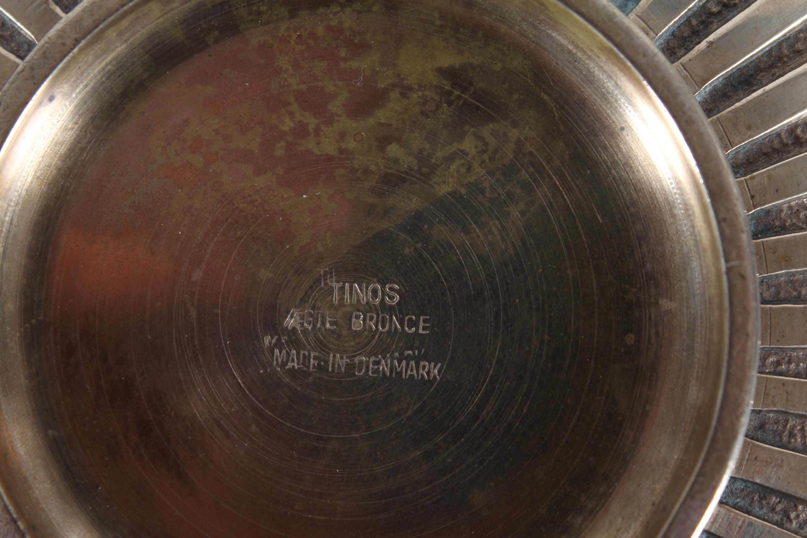 Large Danish Tinos Art Deco Bronze Dish with Verdigris Patina Denmark 1940s For Sale 3