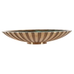 Large Danish Tinos Art Deco Bronze Dish with Verdigris Patina Denmark 1940s