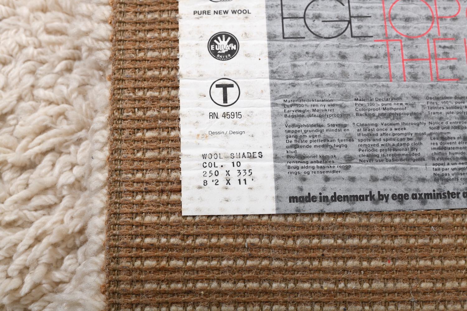 Wool Large Danish Vintage Carpet by EGE Axminster Denmark
