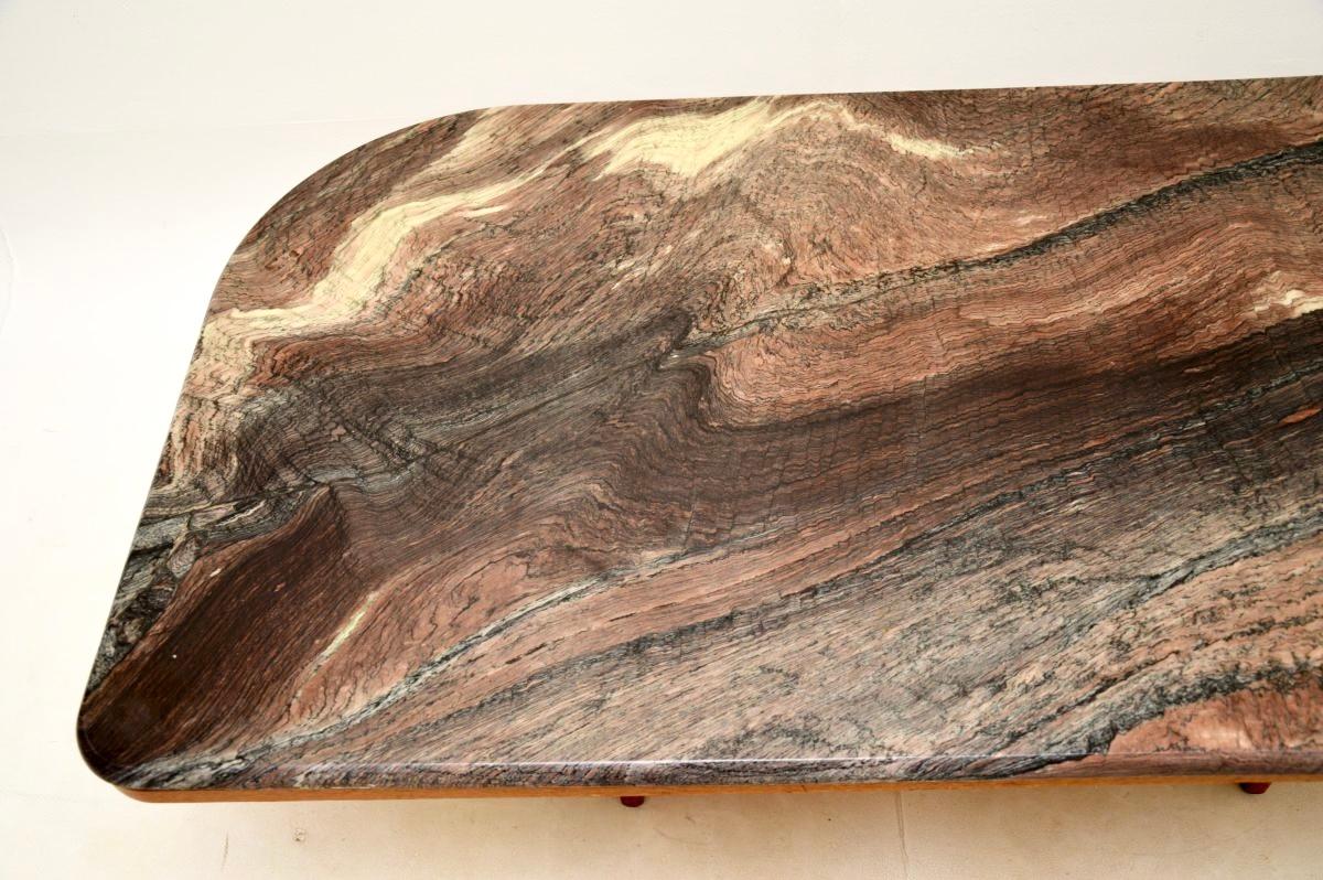 Large Danish Vintage Marble Top Coffee Table 4