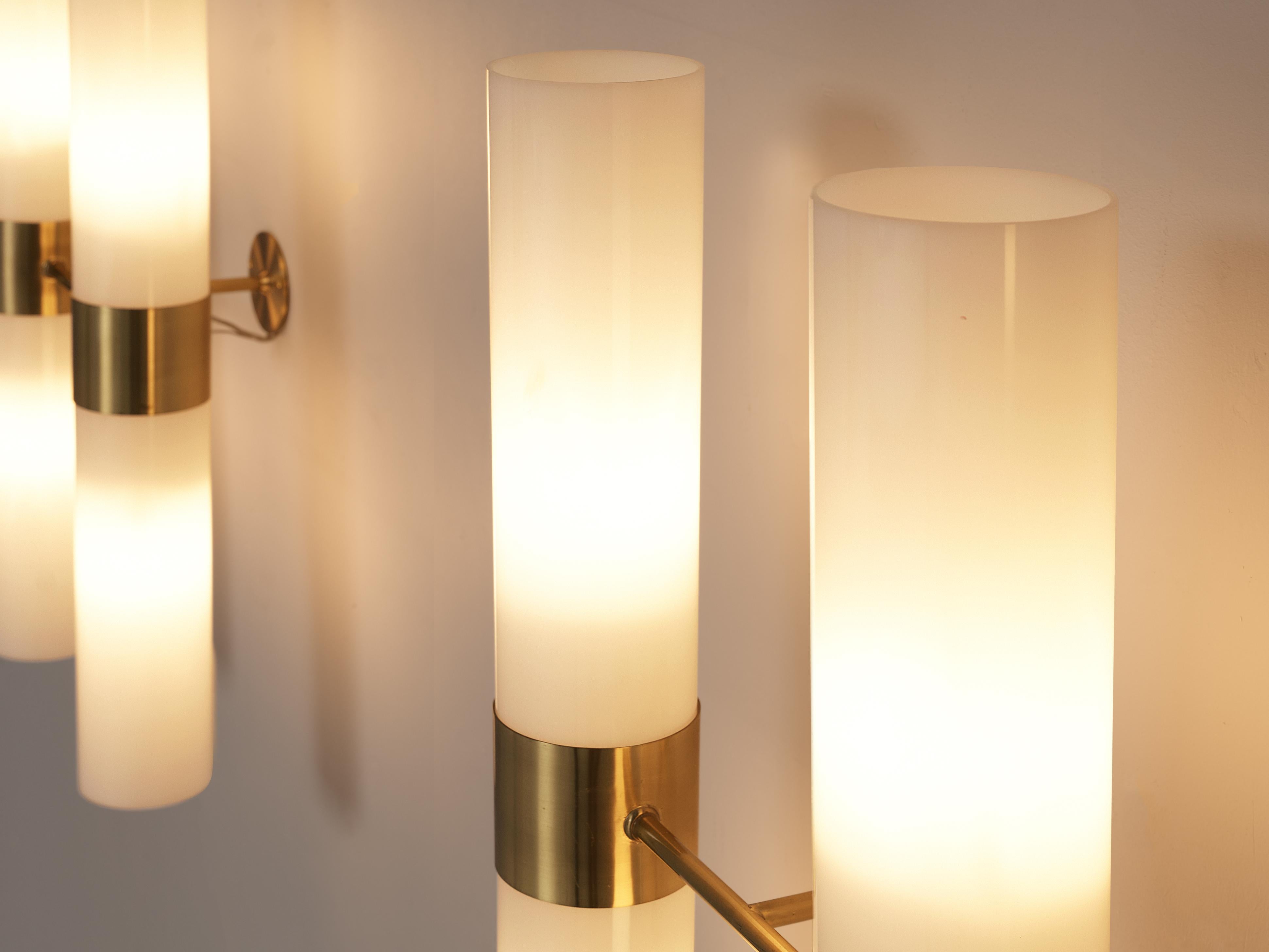 Large Danish Wall Lamps in Brass and Acrylic 2