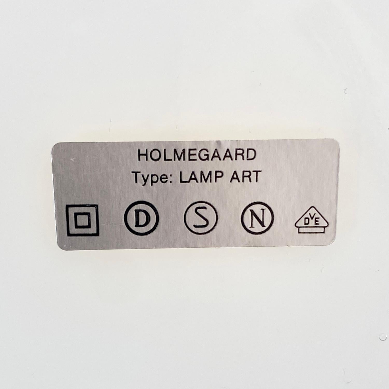Grande lampe d'art danoise en verre opalin blanc et gris par Michael Bang pour Holmegaard en vente 3