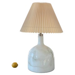 Large Danish White Grey Opaline Art Glass Lamp by Michael Bang for Holmegaard