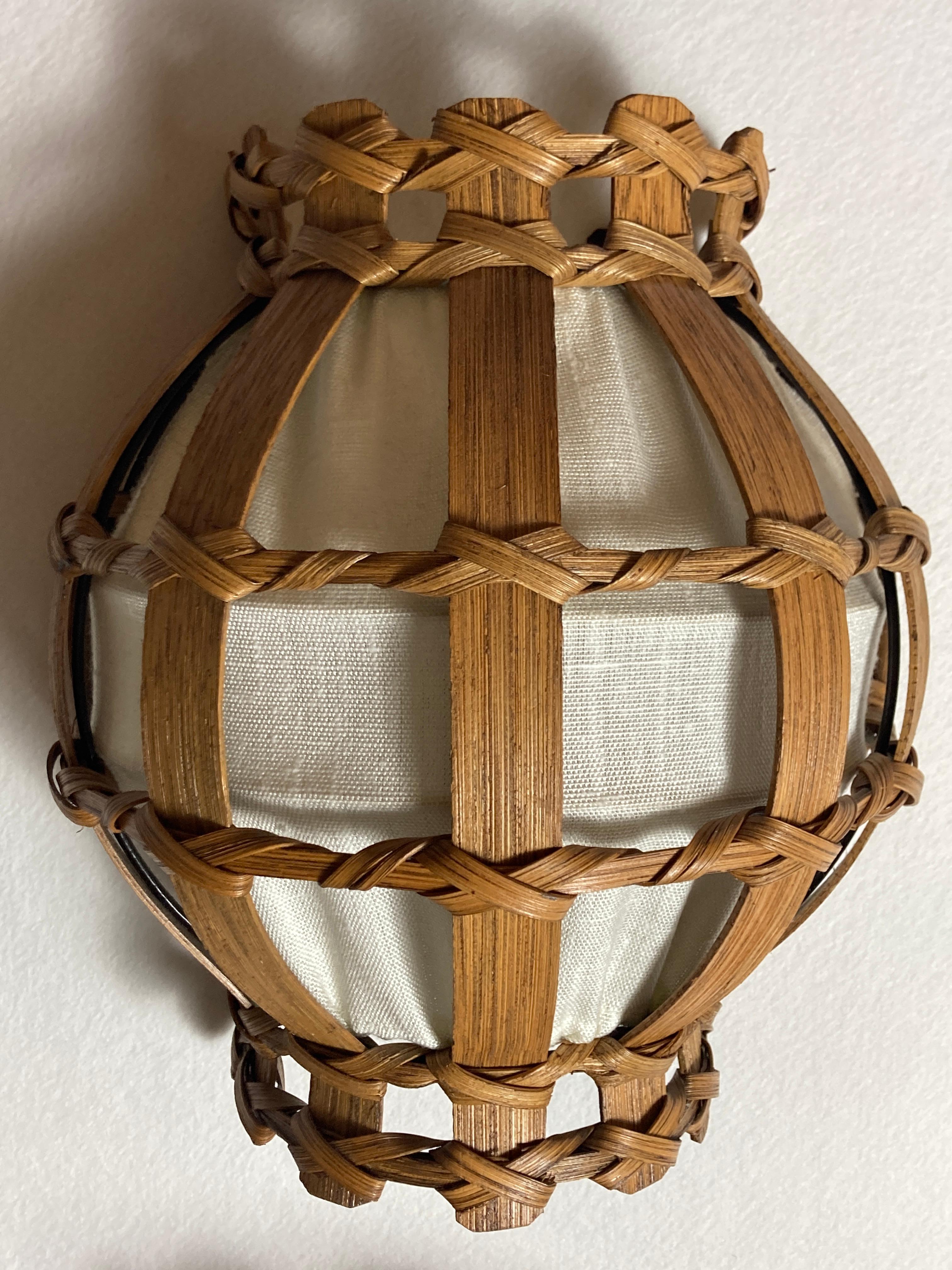 Große dänische Wandleuchter aus Holzfurnier und Stoff, 1970er Jahre, 2er-Set, Set im Angebot 7