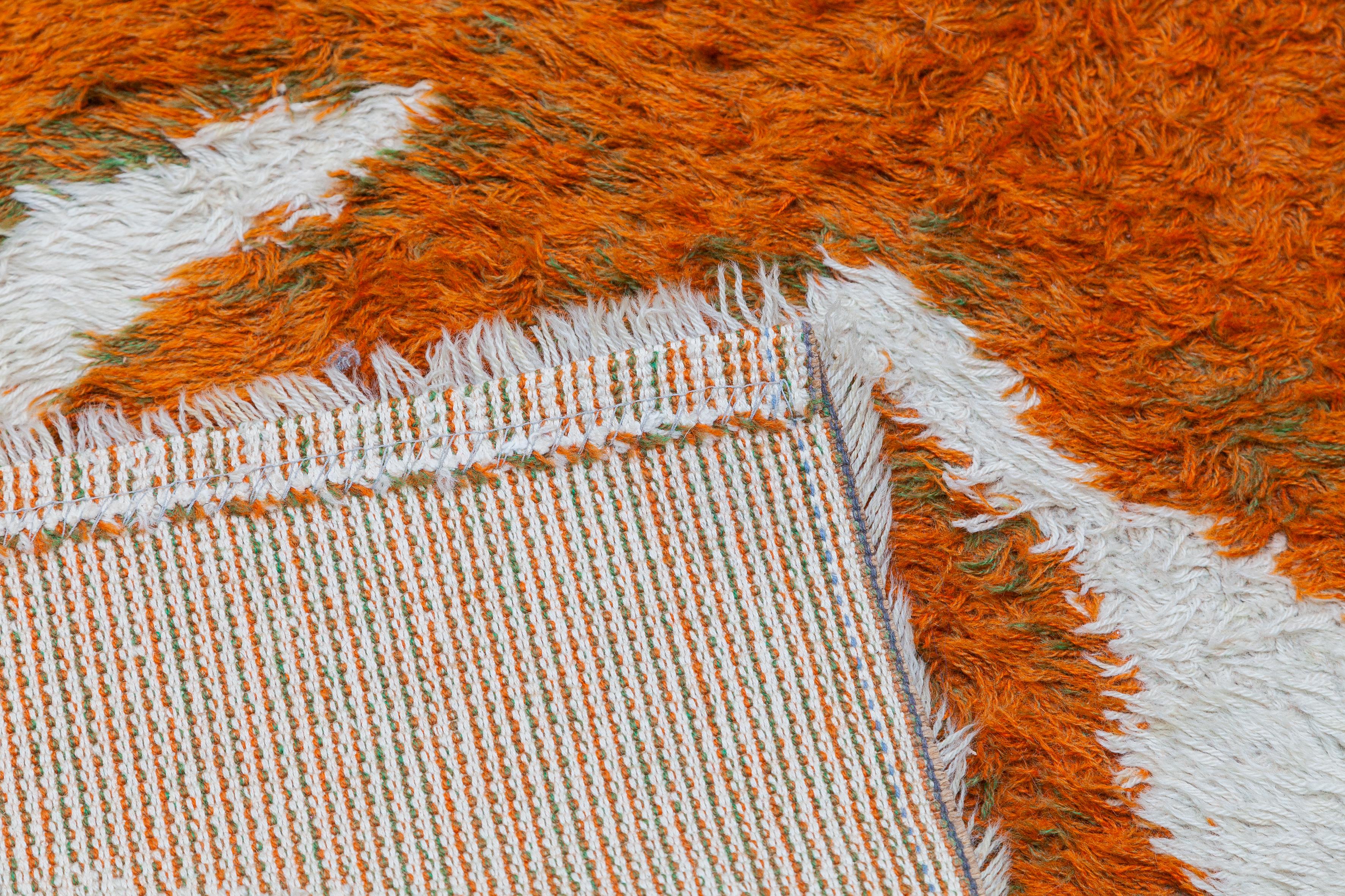 Großer dänischer Rya-Teppich aus Wolle von Hojer Eksport Wilton:: 1960er Jahre (Handgeknüpft)