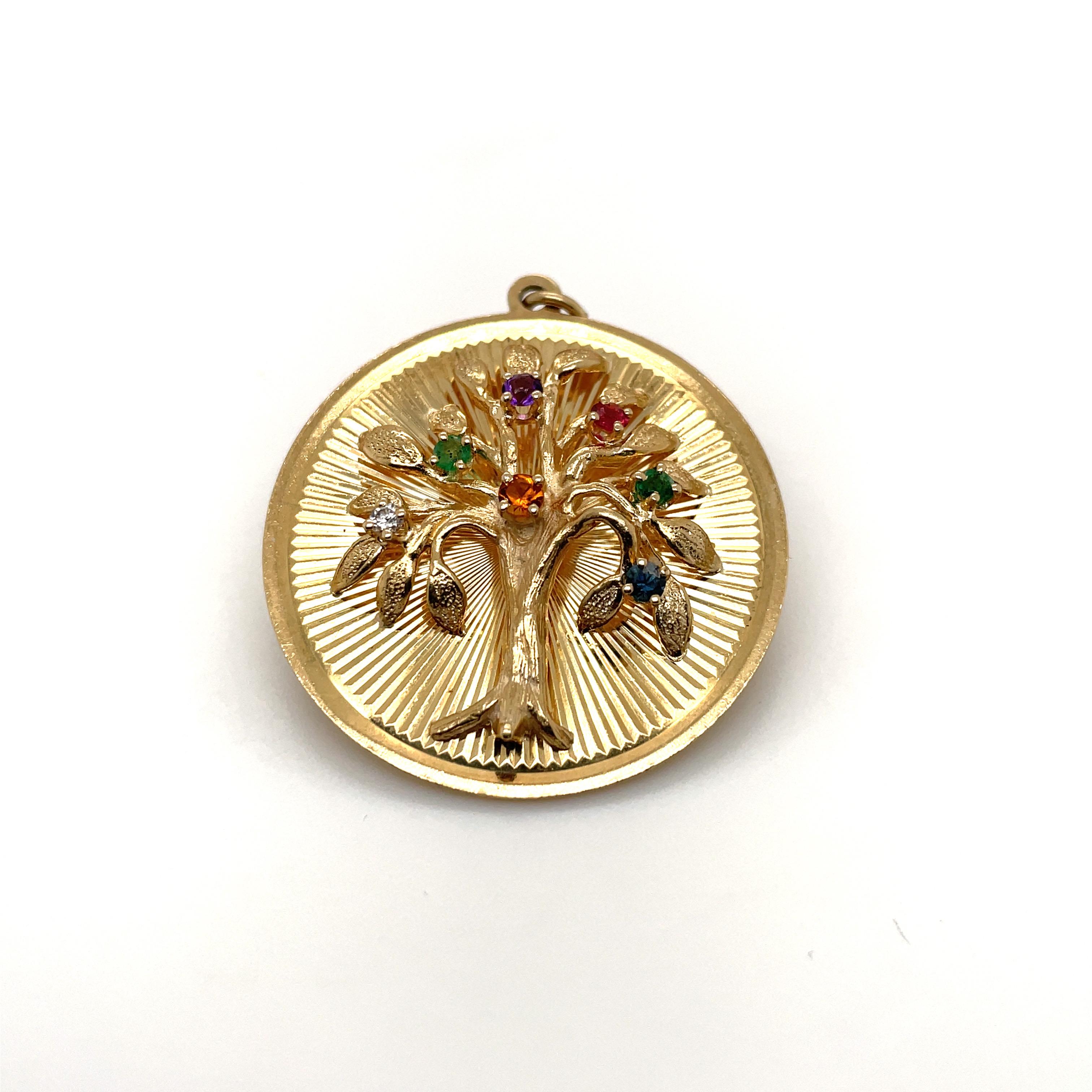 Large and impressive Tree of Life charm/pendant. Made and signed by HENRY DANKNER & SONS.  A three-dimensional 