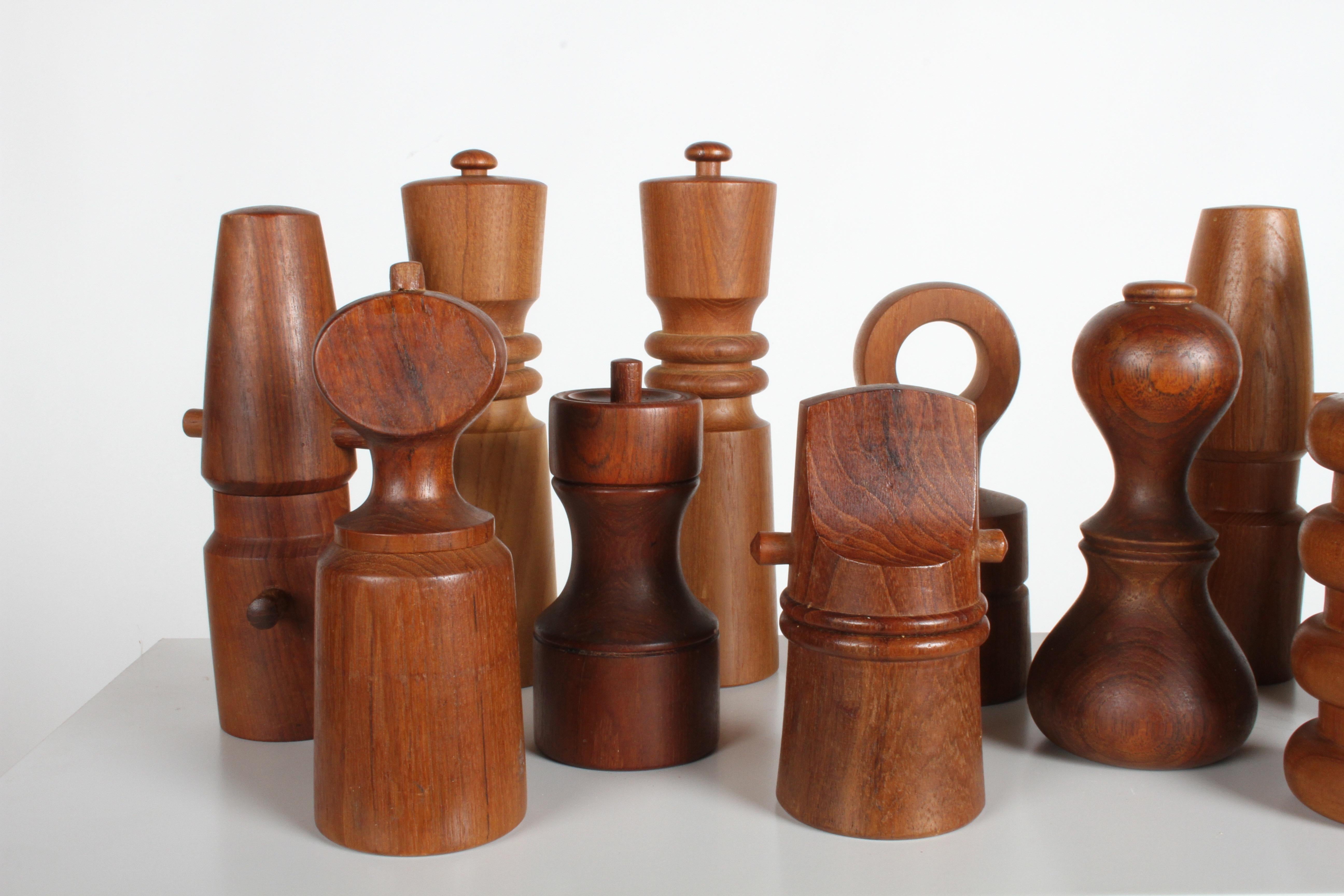 Mid-Century Modern Large Dansk Collection of Pepper Mills and Salt Shakers, IHQ