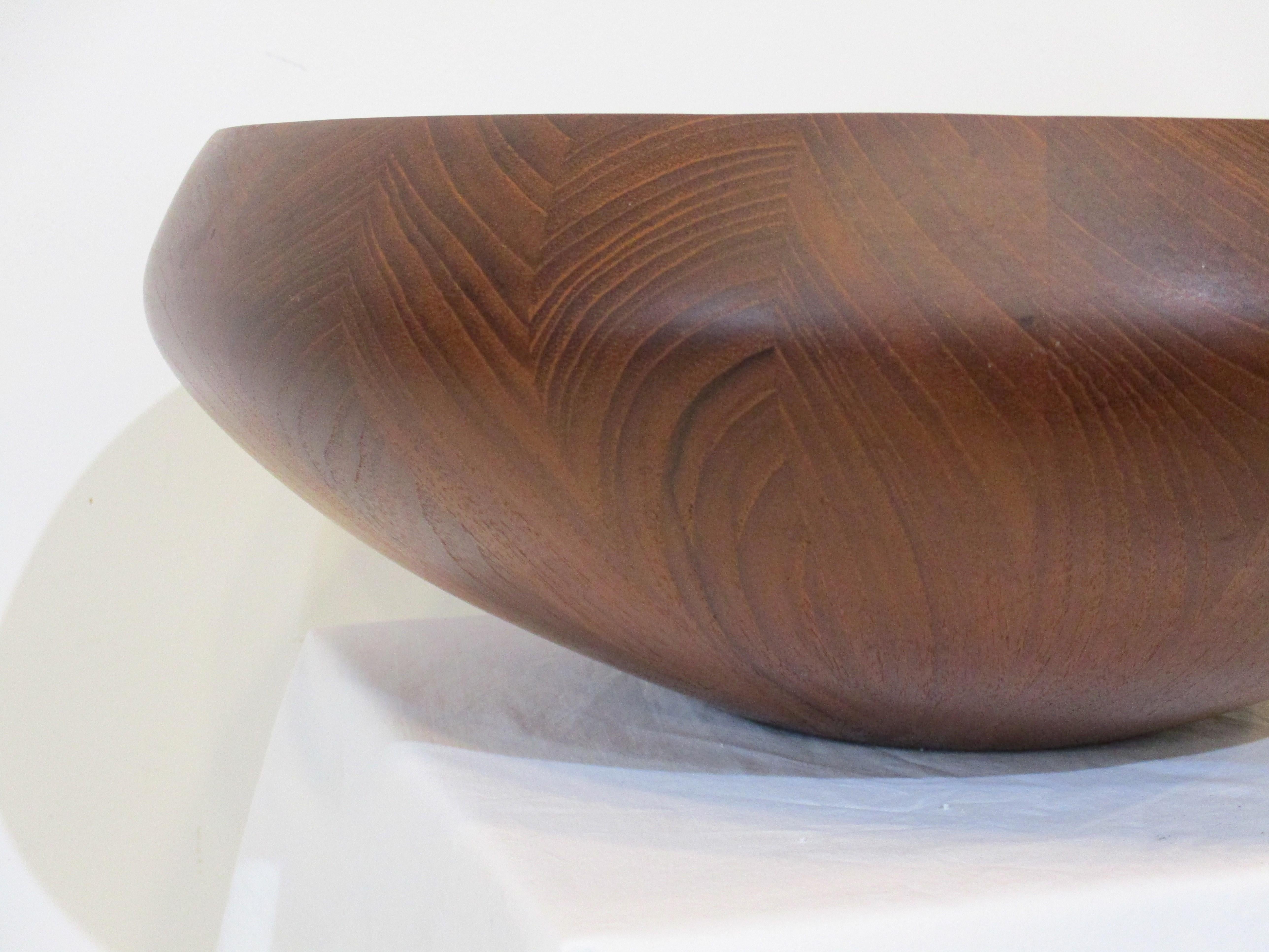 Mid-Century Modern Large Dansk Staved Teak Centerpiece / Serving Bowl by Jens Quistgaard For Sale