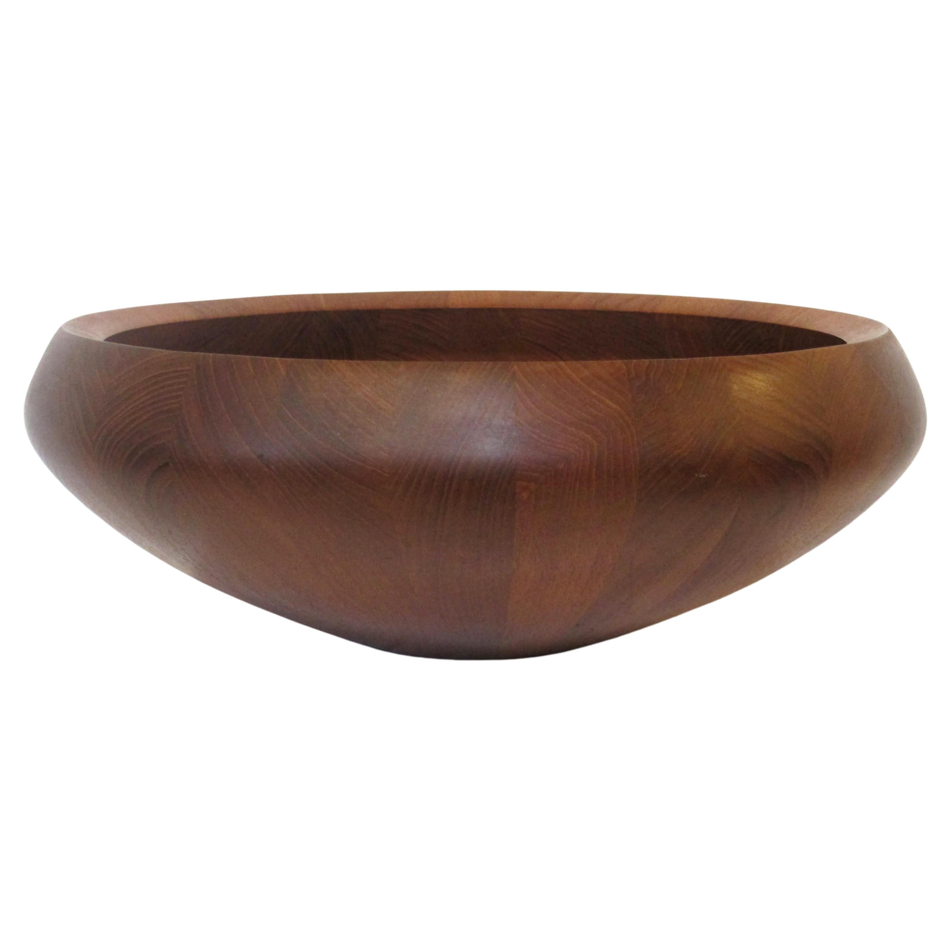 Large Dansk Staved Teak Centerpiece / Serving Bowl by Jens Quistgaard  For Sale