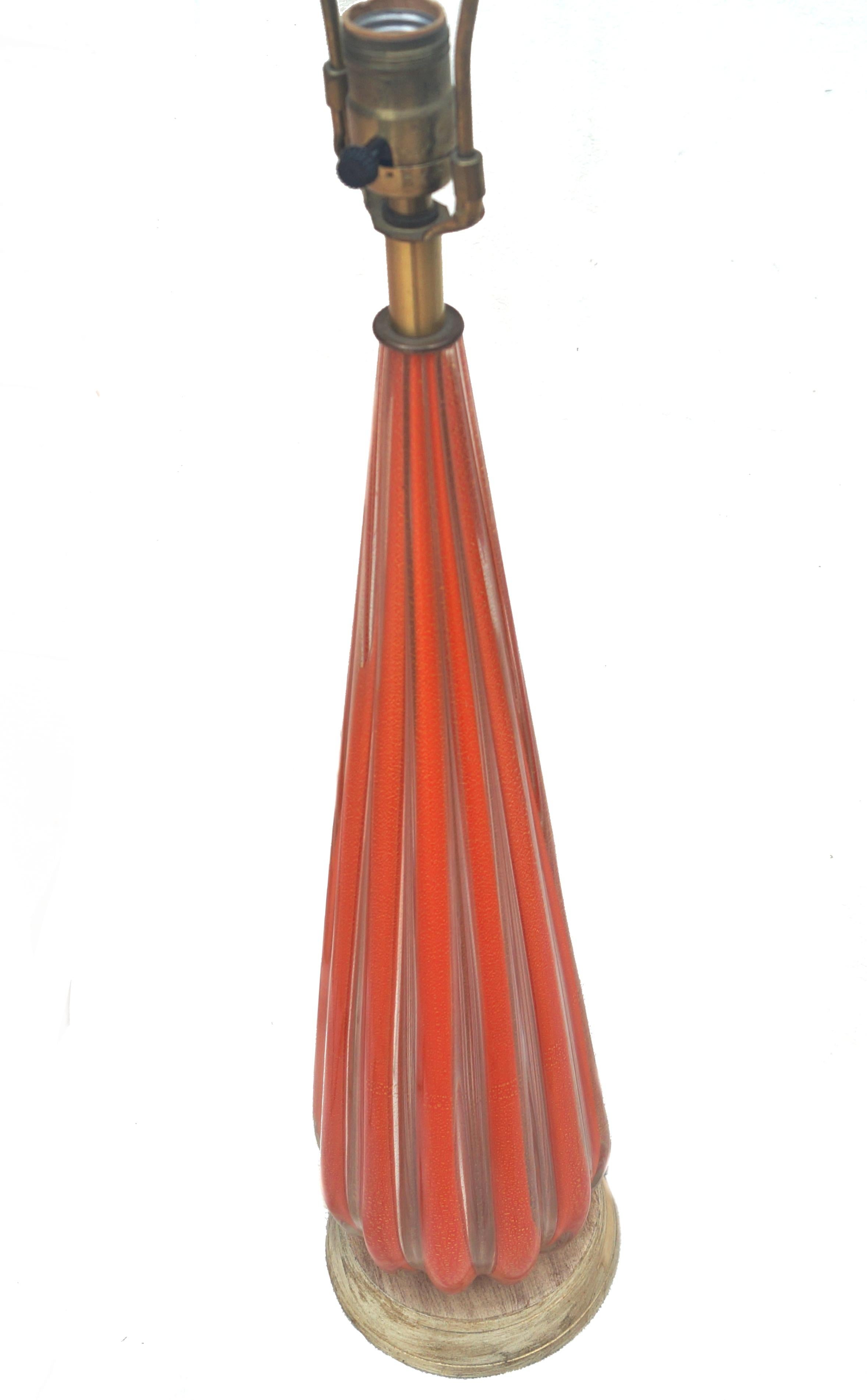 Große Dante Cerza Camer Muranoglas-Tischlampe mit Originaletikett (Sonstiges)