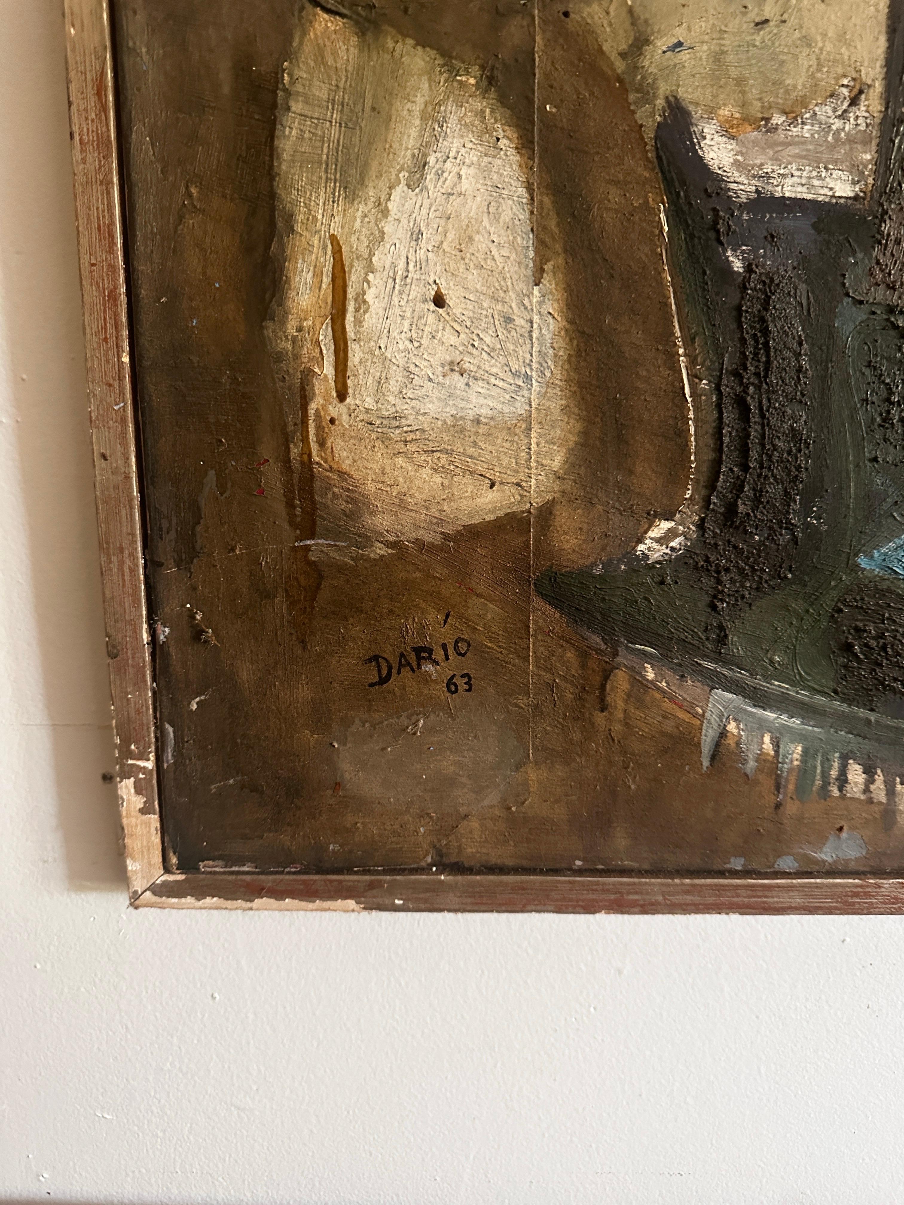 Großes abstraktes expressionistisches Gemälde Dario villalba aus dem Jahr 1963 (Mitte des 20. Jahrhunderts) im Angebot