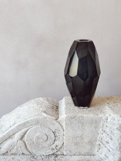 Vase Molato gris foncé soufflé à la main par Fendi Casa, Italie, années 1990