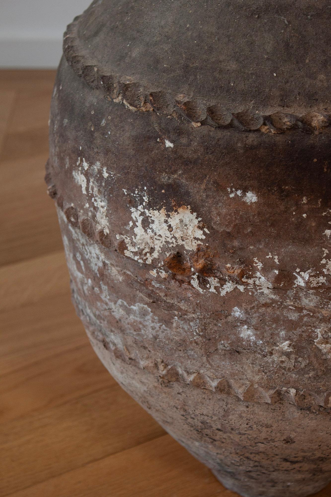 Large Dark Mediteranian Ceramic Floor Vase in an Antique Style For Sale 6