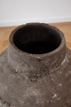 Large Dark Mediteranian Ceramic Floor Vase