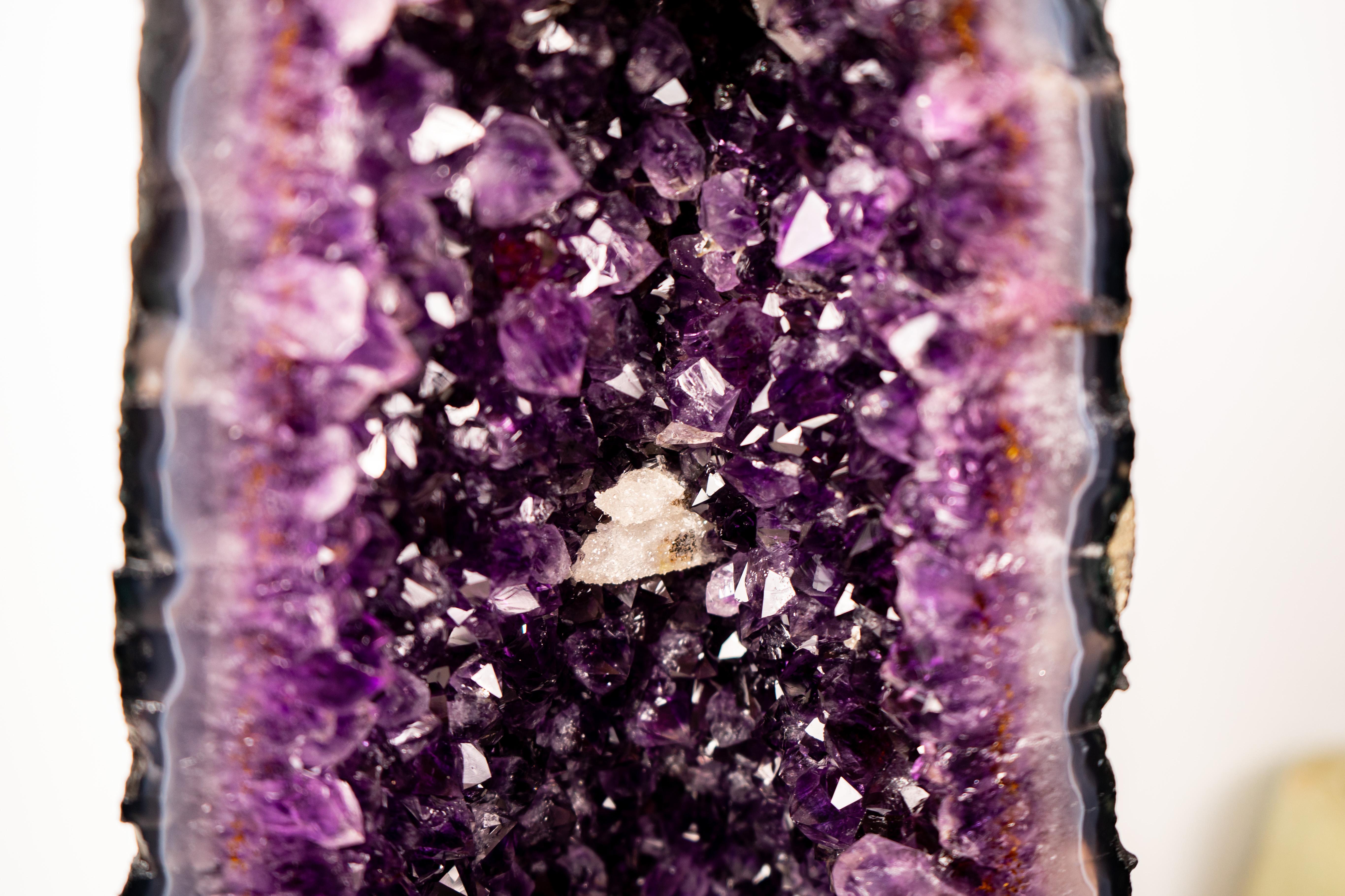 Geoda grande de amatista morada oscura (grado AAA) Brasileño en venta