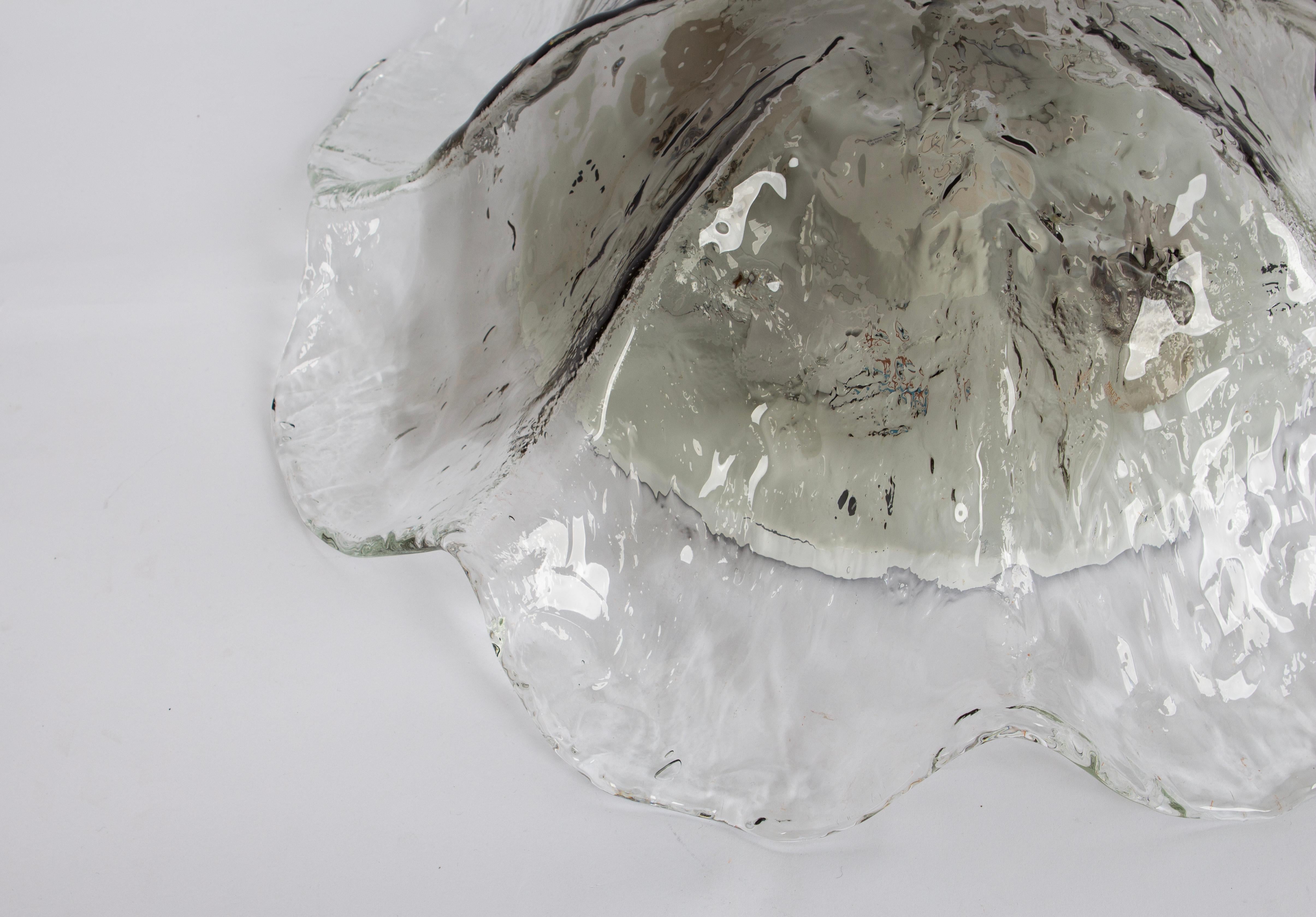 Large Dark Toned Murano Glass Ceiling Fixture, Kaiser, Germany, 1970s In Good Condition For Sale In Aachen, NRW