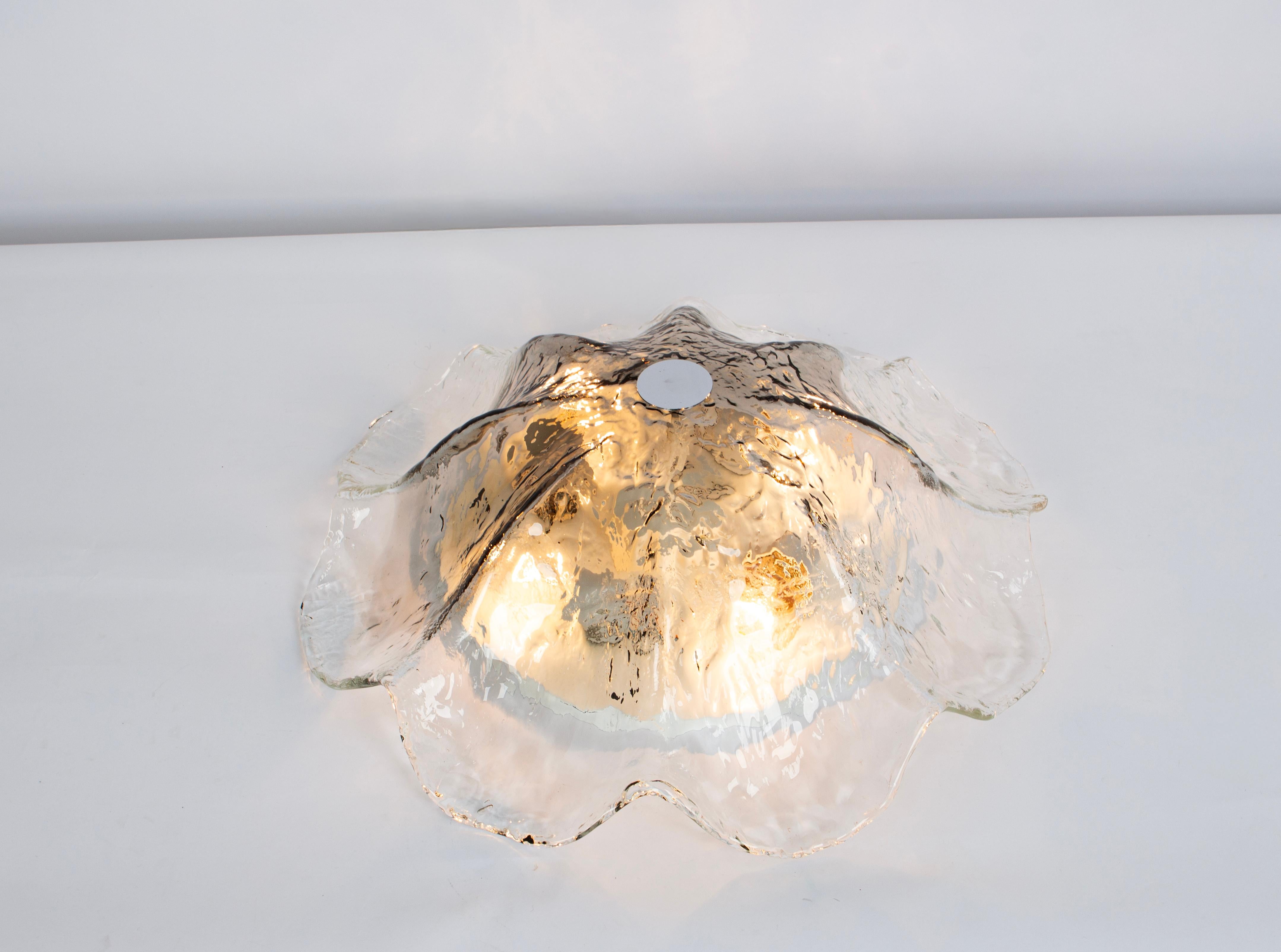 Large Dark Toned Murano Glass Ceiling Fixture, Kaiser, Germany, 1970s For Sale 1