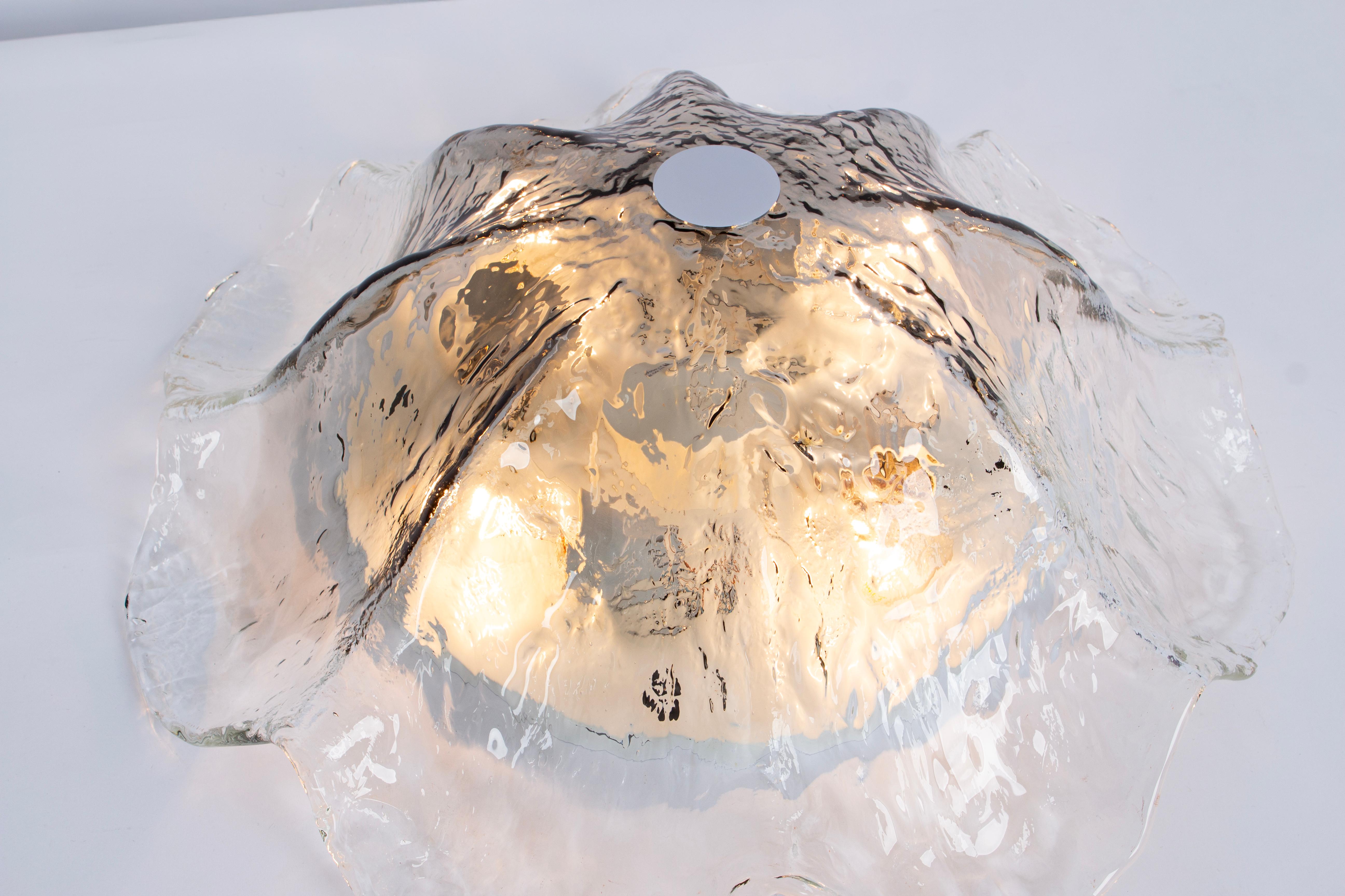 Large Dark Toned Murano Glass Ceiling Fixture, Kaiser, Germany, 1970s For Sale 2
