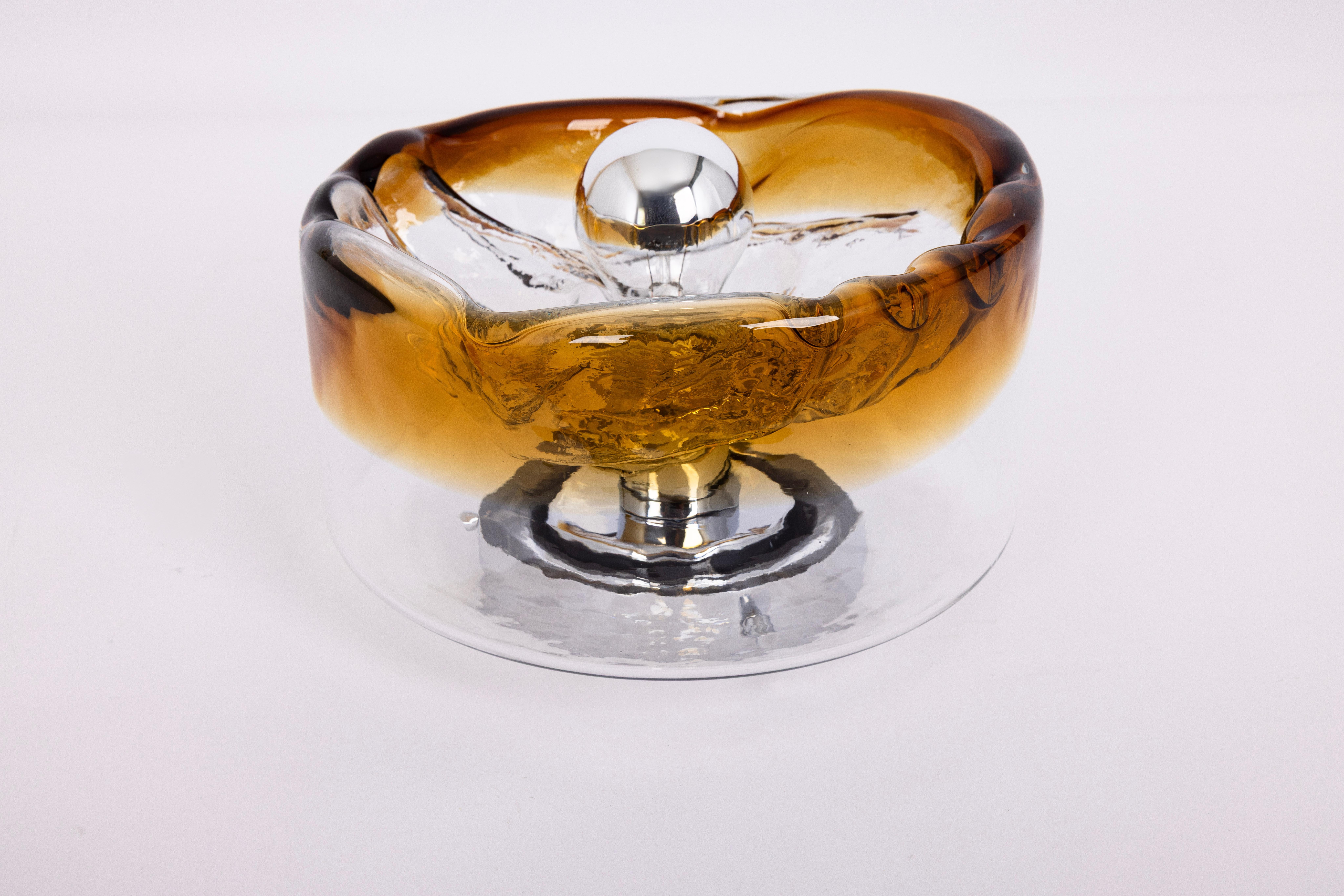 Gran aplique de cristal de Murano en tonos oscuros, Kaiser, Alemania, años 70 Moderno de mediados de siglo en venta