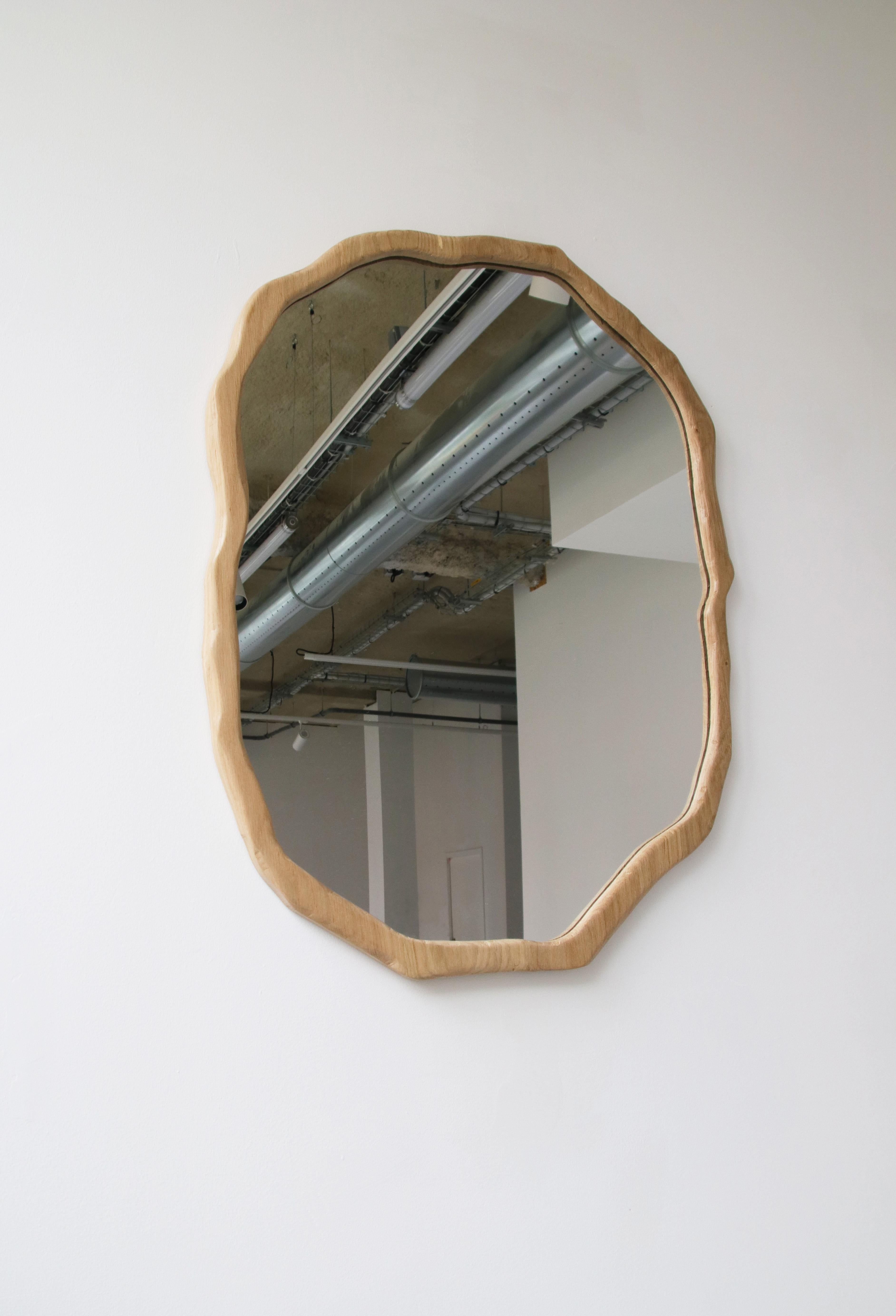 Large Dark Varnish Ondulation Mirror by Alice Lahana Studio 4