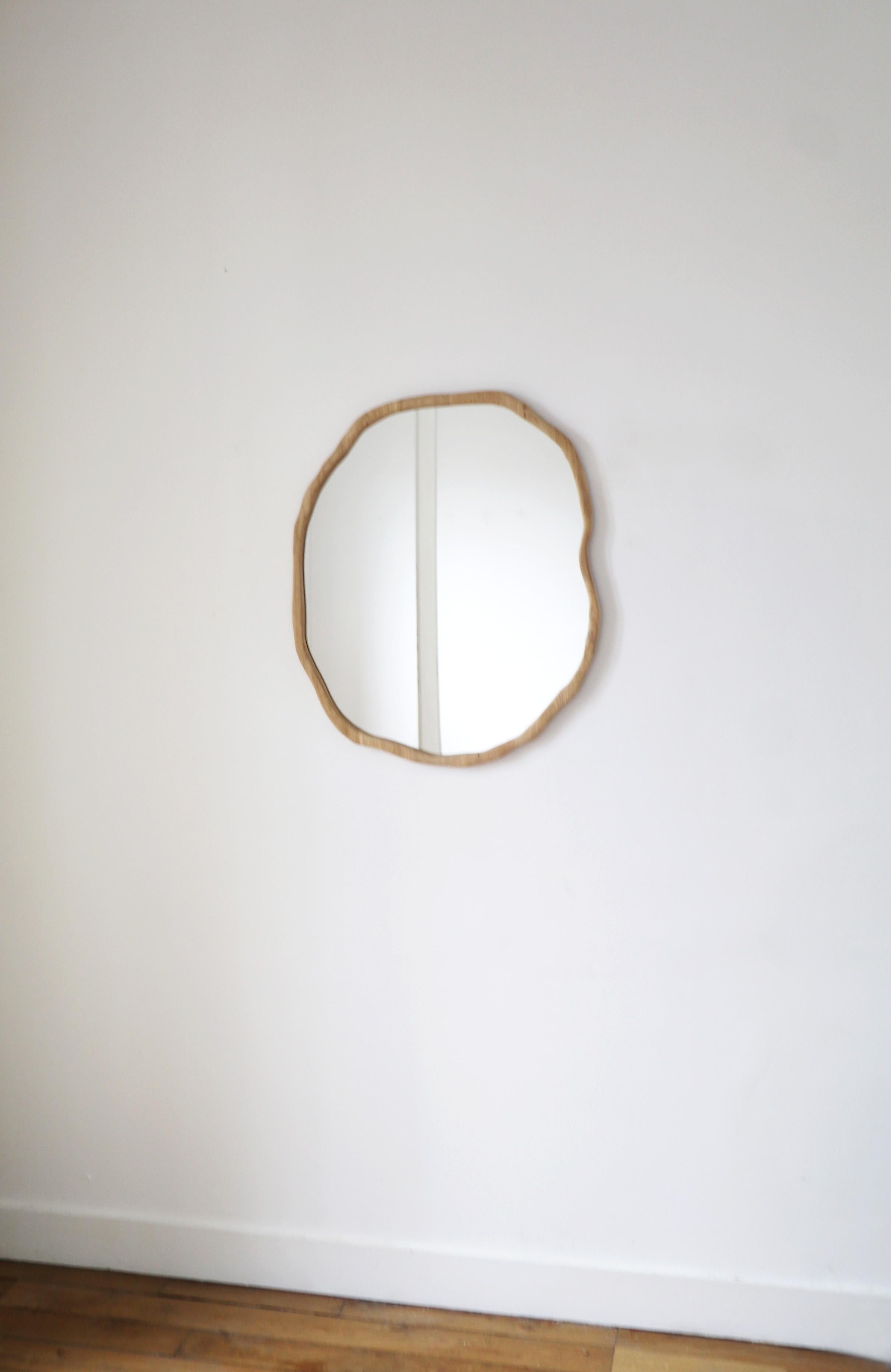 Large Dark Varnish Ondulation Mirror by Alice Lahana Studio For Sale 3