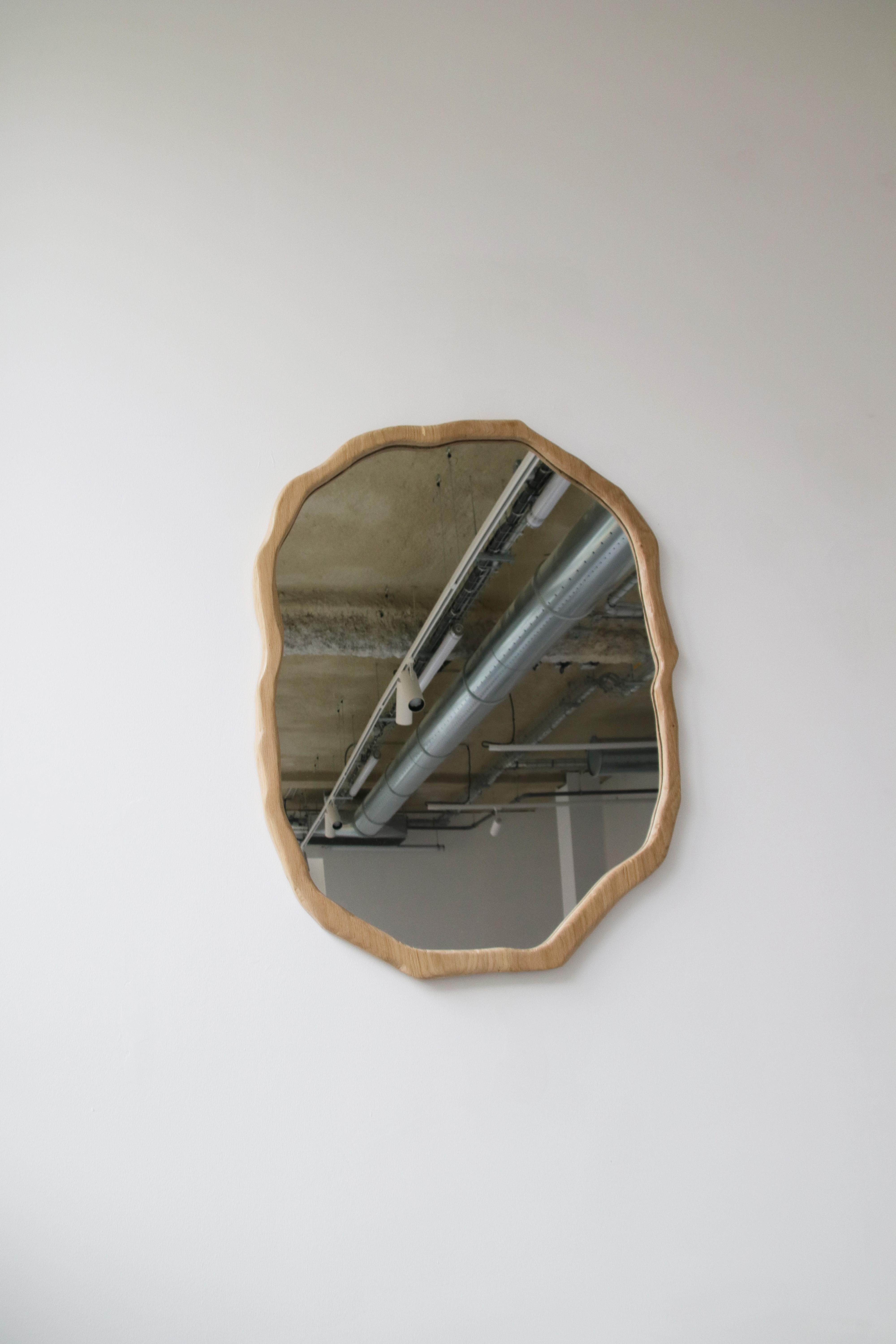 Large Dark Varnish Ondulation Mirror by Alice Lahana Studio 9
