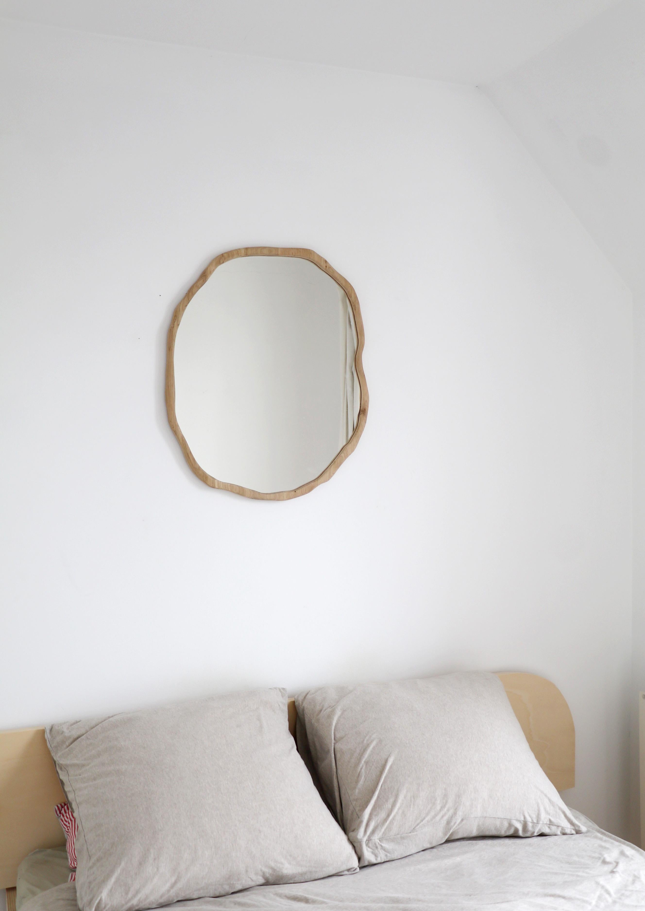 Large Dark Varnish Ondulation Mirror by Alice Lahana Studio 1