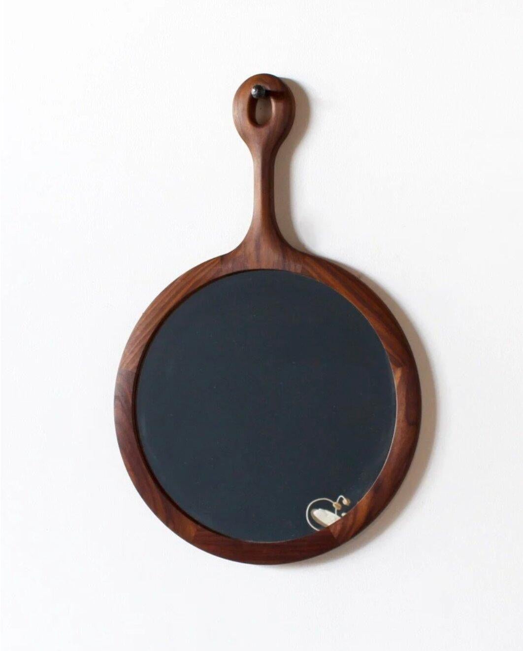 American Large Dark Walnut Sophia Wall Mirror For Sale