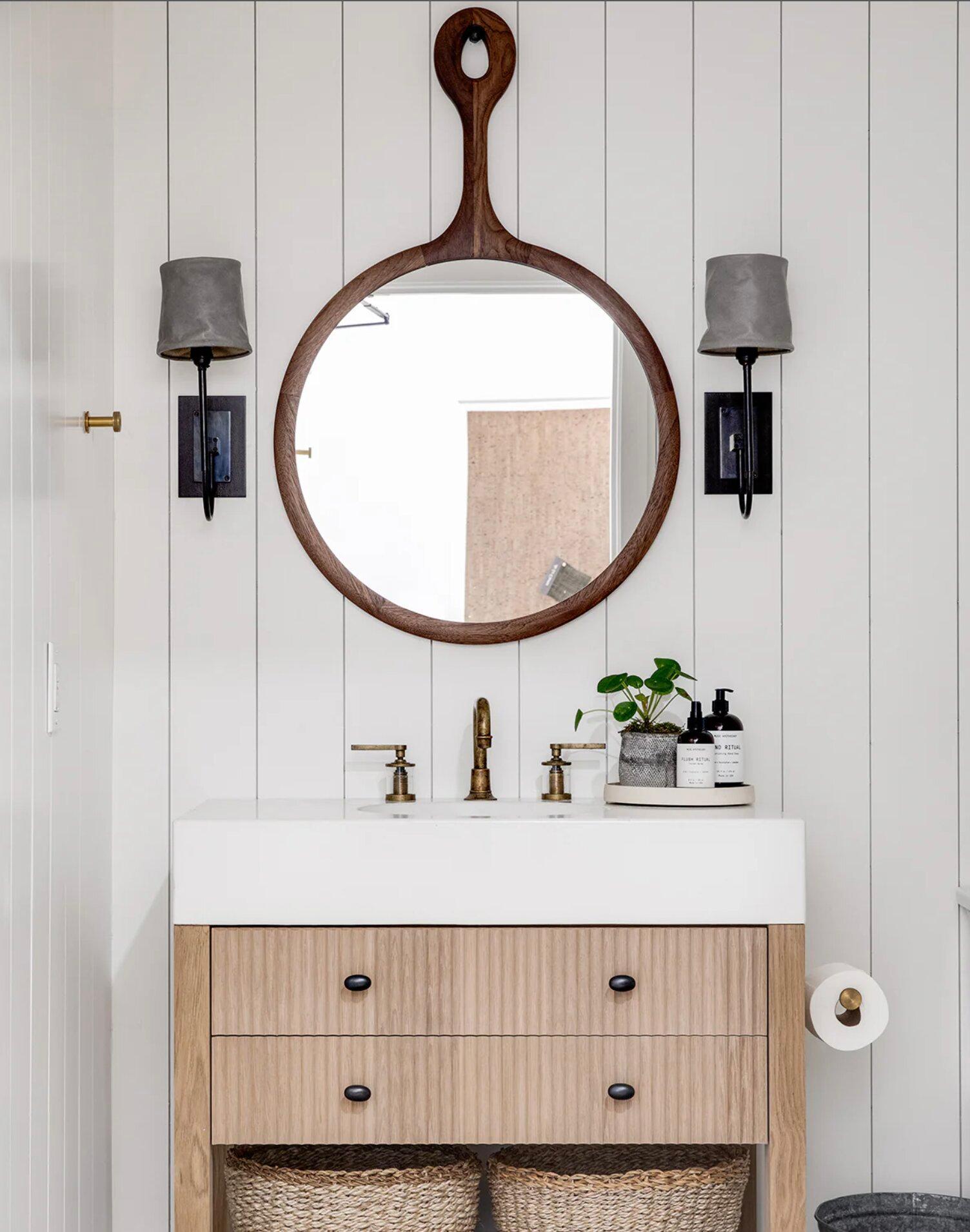 Large Dark Walnut Sophia Wall Mirror For Sale 3