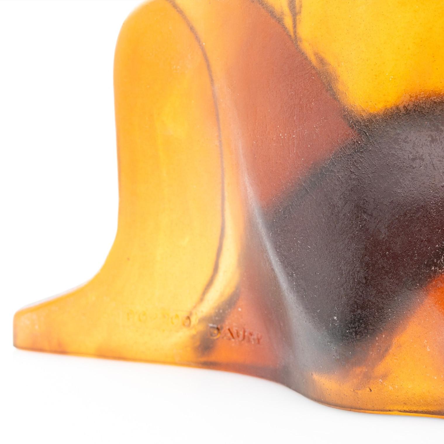 Große Daum Kunstglas-Silhouette Skulptur Bernstein Braun, Frankreich (Sonstiges) im Angebot