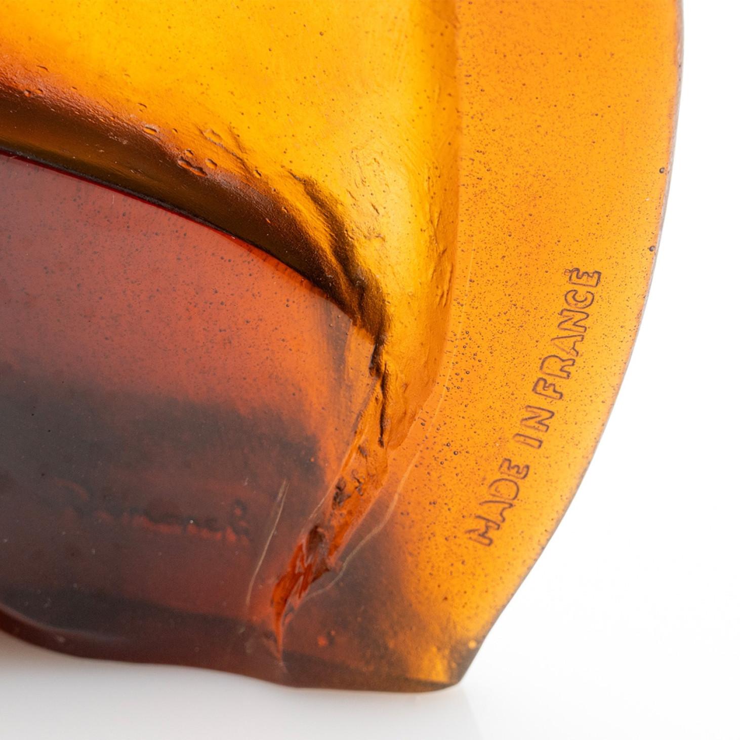 Große Daum Kunstglas-Silhouette Skulptur Bernstein Braun, Frankreich im Zustand „Gut“ im Angebot in Rijssen, NL