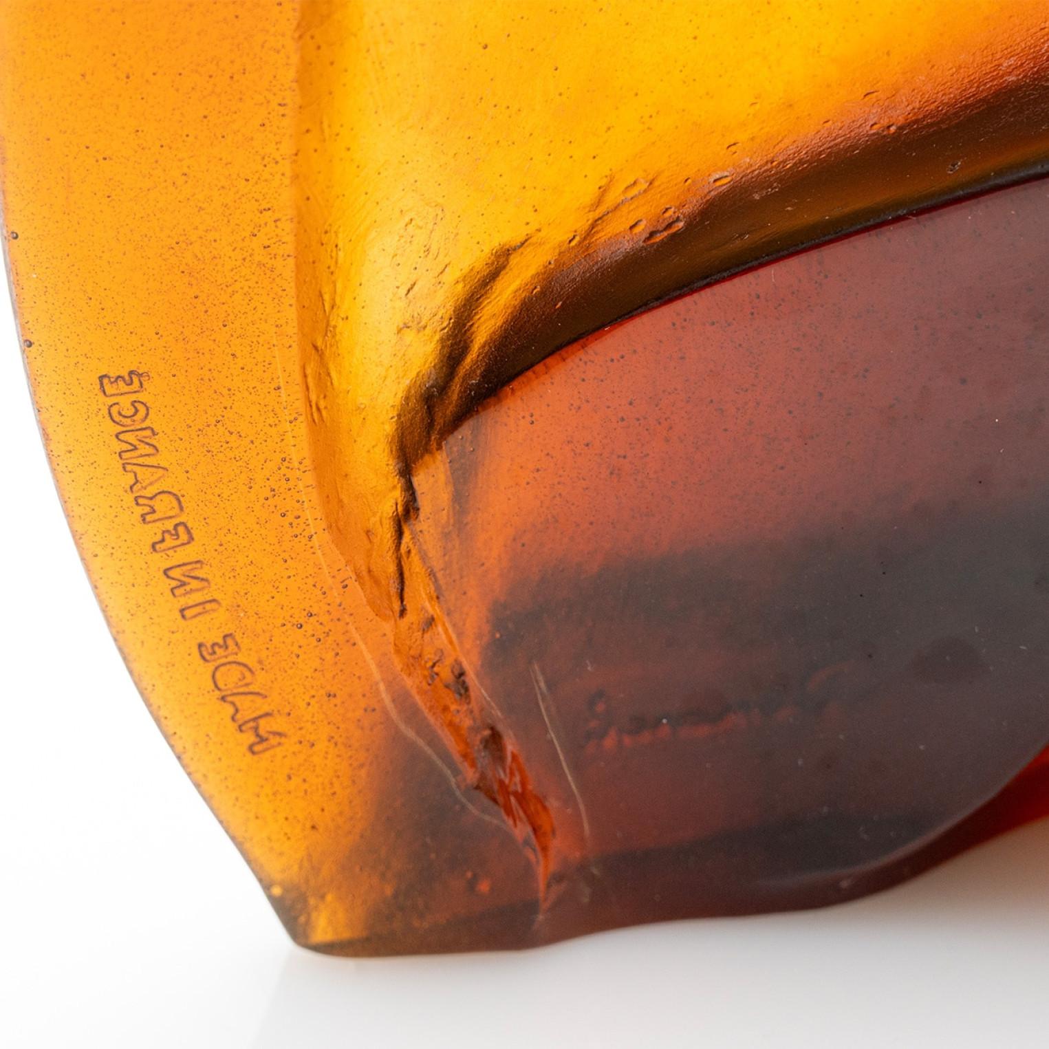 Große Daum Kunstglas-Silhouette Skulptur Bernstein Braun, Frankreich (Ende des 20. Jahrhunderts) im Angebot