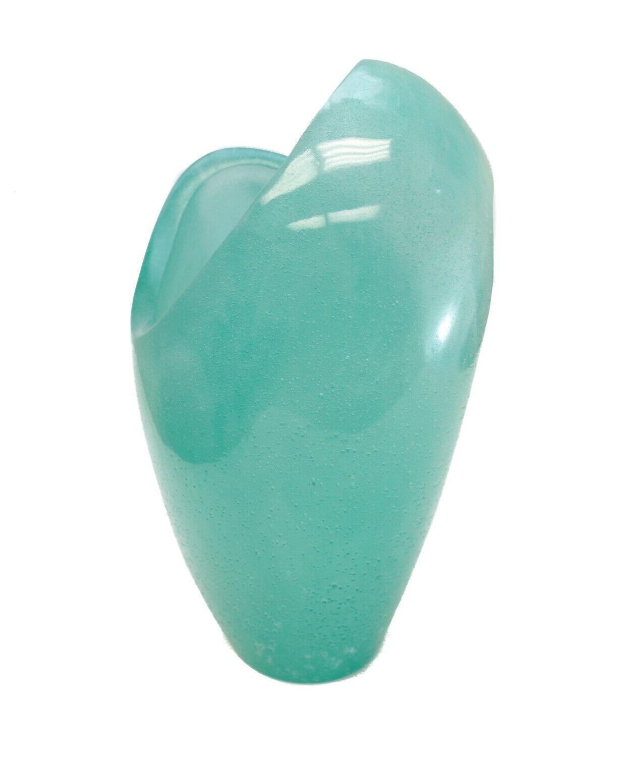 European Large Daum France Pate De Verre Art Glass Vase, the Wave Signed and Rare For Sale