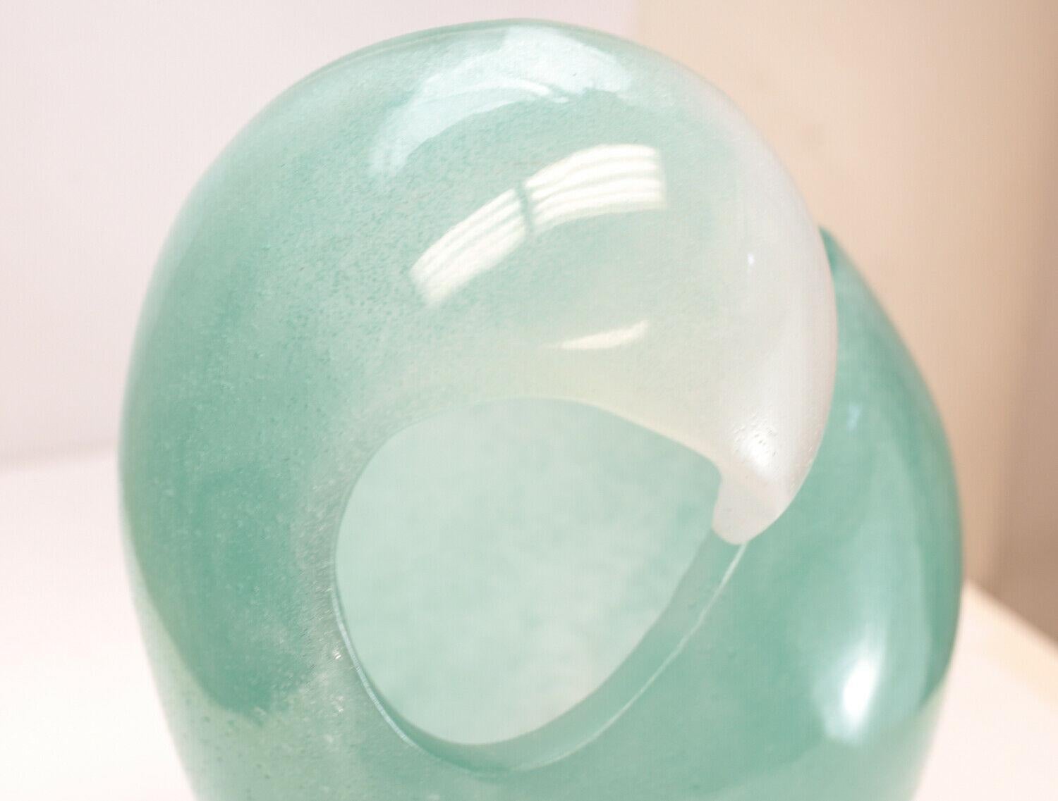 Large Daum France Pate De Verre Art Glass Vase, the Wave Signed and Rare In Distressed Condition For Sale In Pasadena, CA