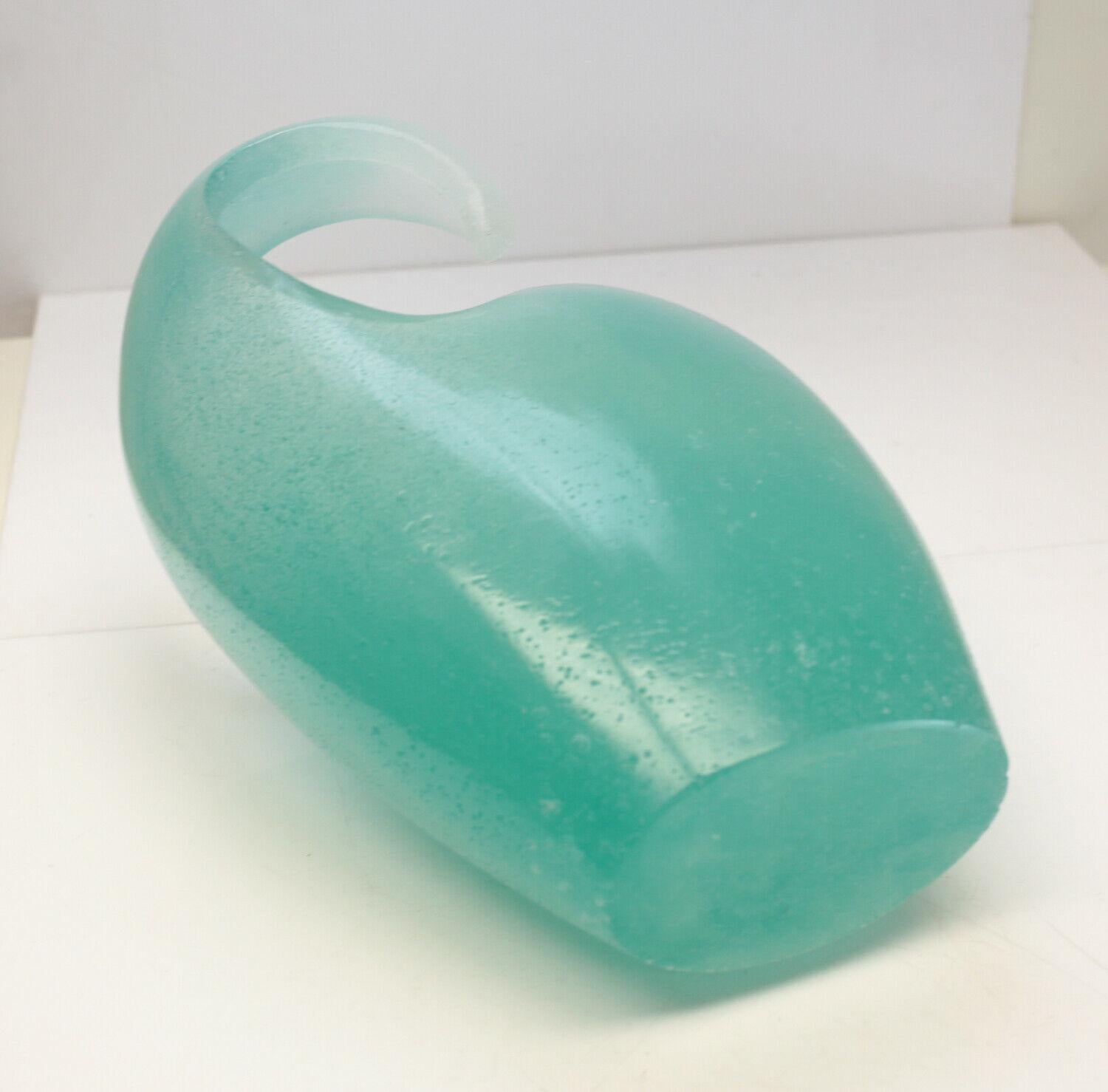 Late 20th Century Large Daum France Pate De Verre Art Glass Vase, the Wave Signed and Rare For Sale