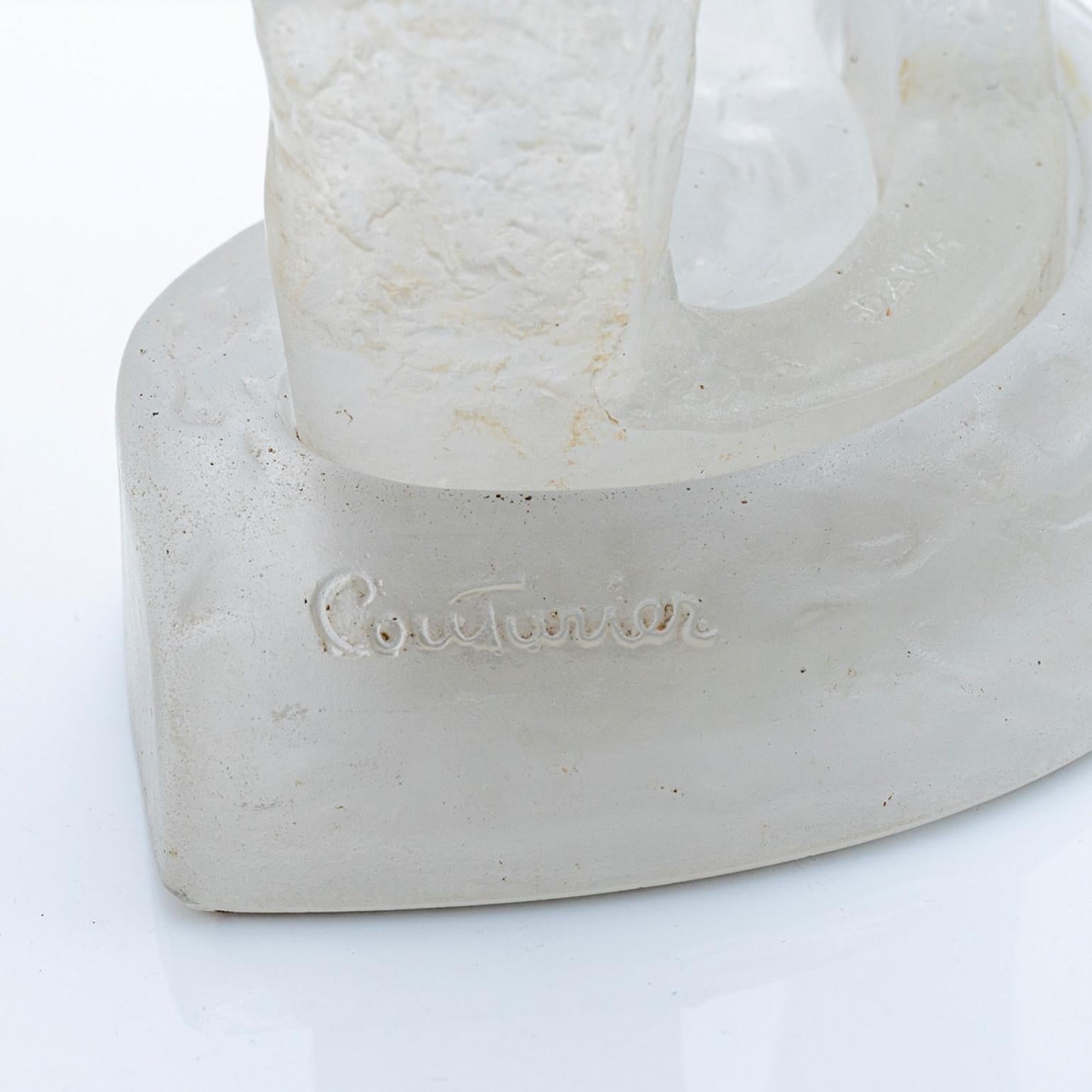 Grande scultura maschile e femminile in Pâte de verre di Daum, Couturier, Francia in vendita 3