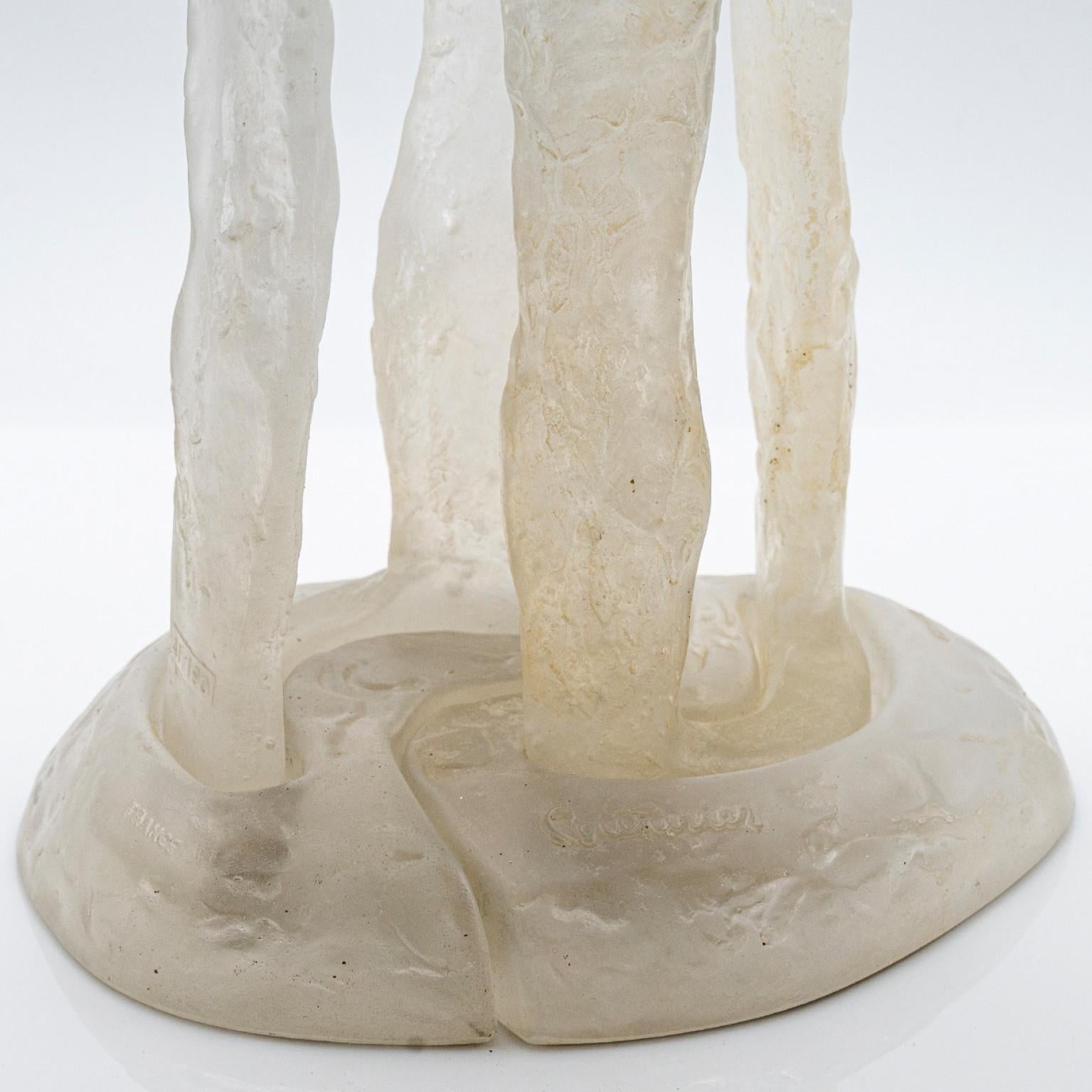 Grande scultura maschile e femminile in Pâte de verre di Daum, Couturier, Francia in vendita 4