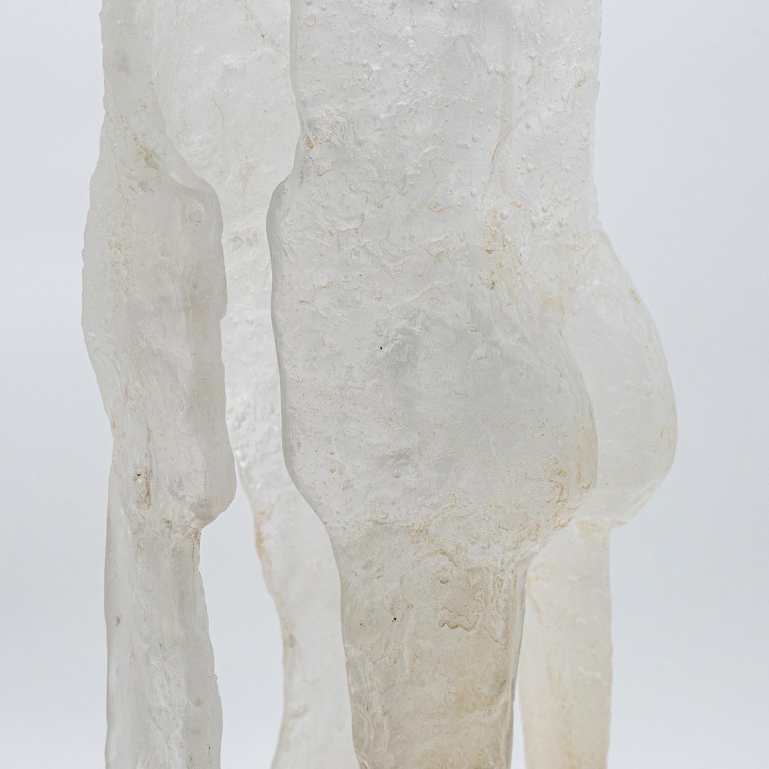 Moderno Grande scultura maschile e femminile in Pâte de verre di Daum, Couturier, Francia in vendita